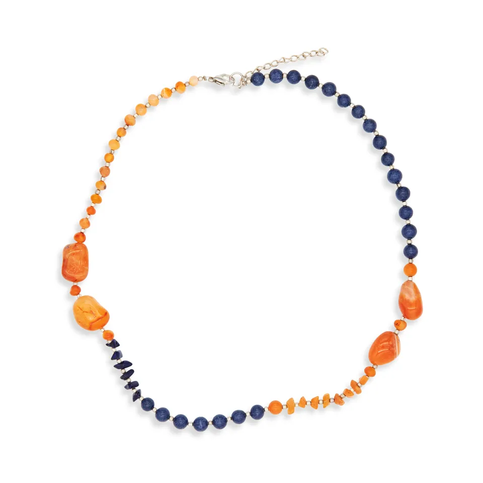On Earth Mare collana pietre multicolore 55 cm