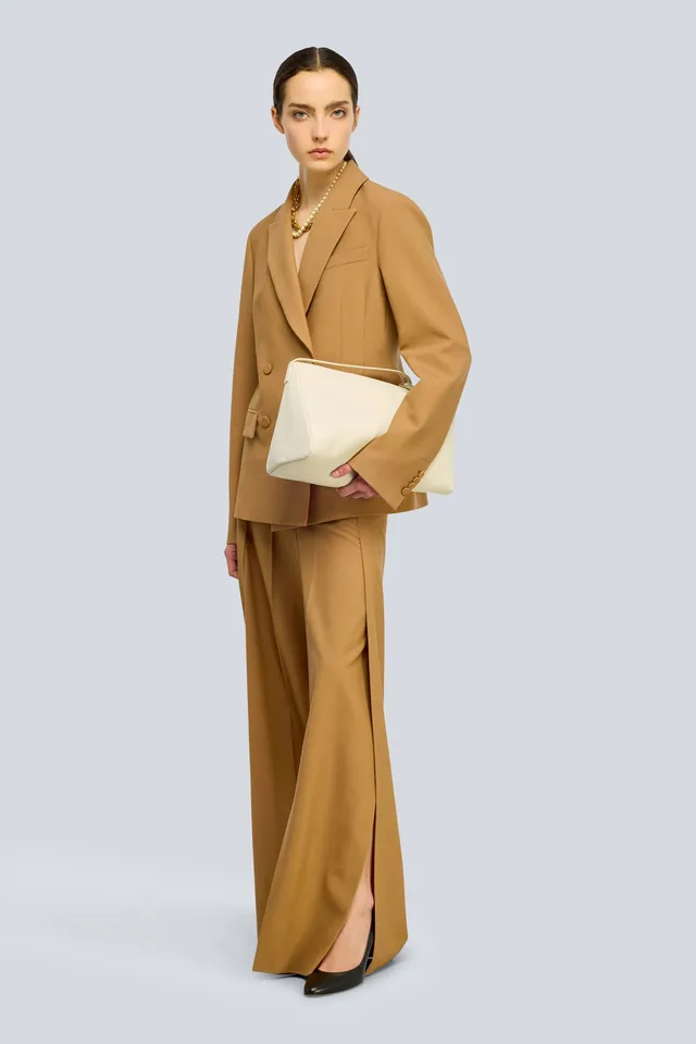 Semicouture Laila pantalone fresco lana cammello