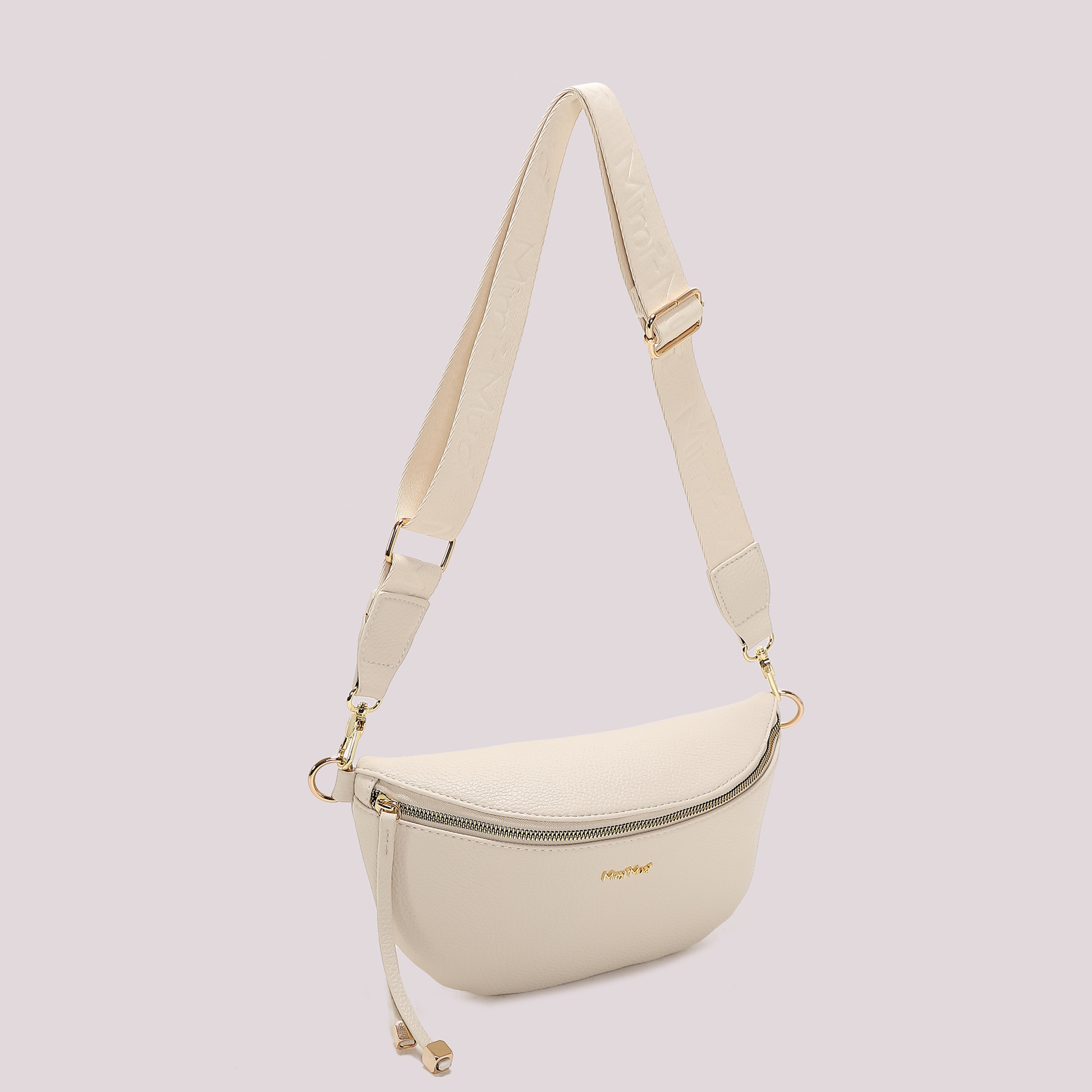 Mimi Mua Marsupio Tira Zip Quadrato Tracolla Nero 28 cm