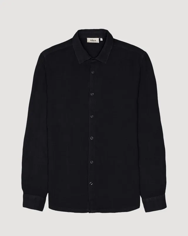 Altea Bond camicia in lino blu Navy regular