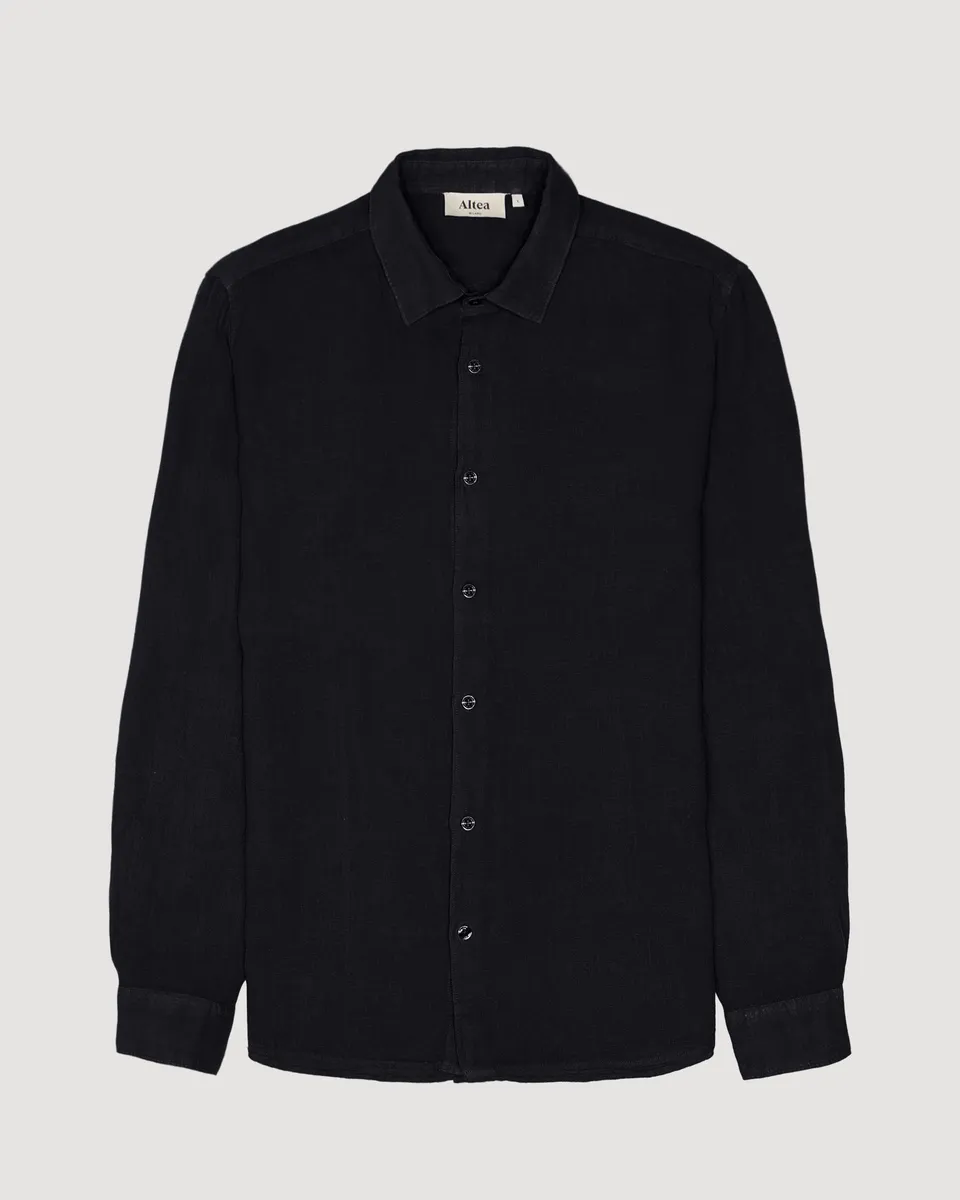 Altea Bond camicia in lino blu Navy regular
