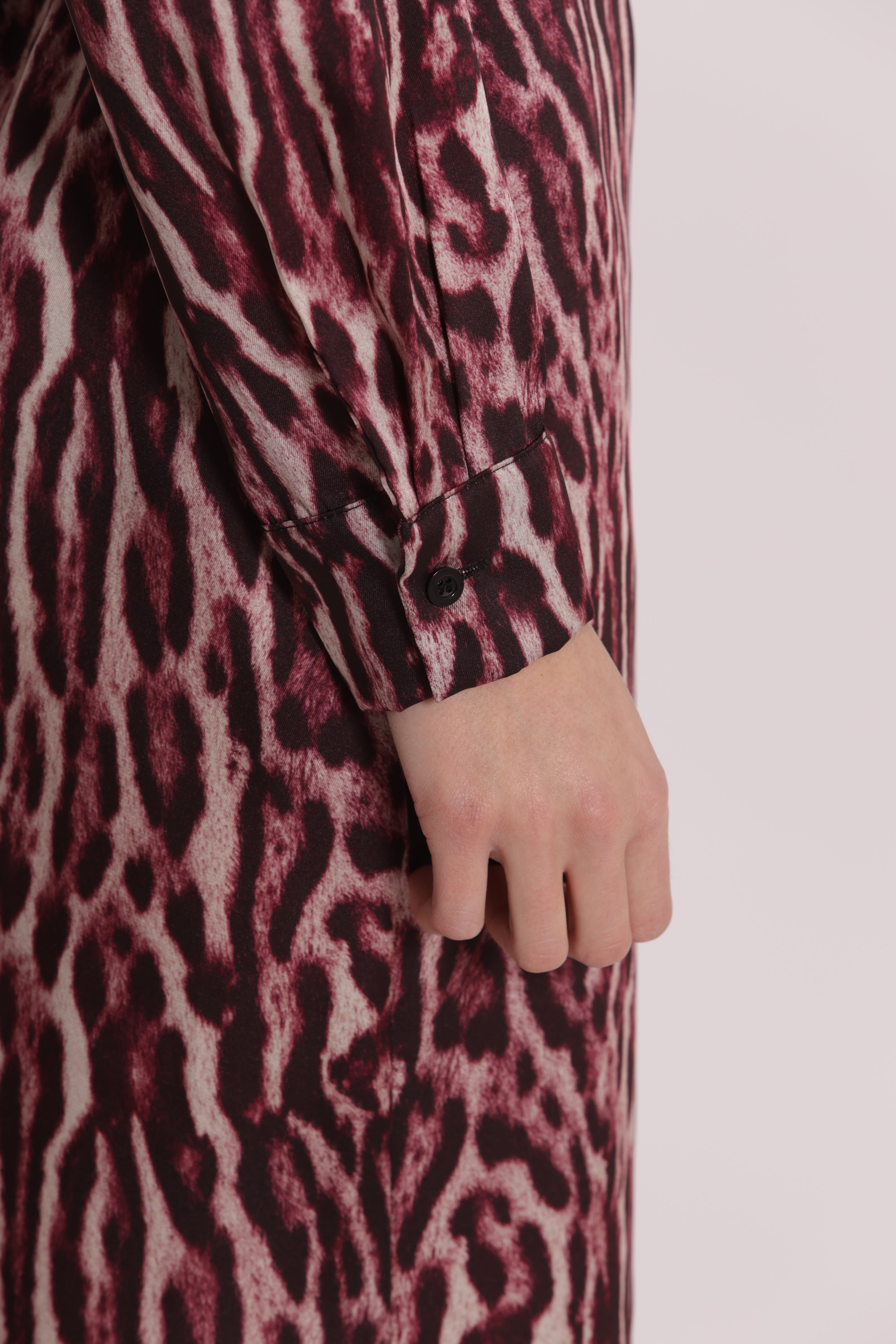 Mimi Mua Camicia Uomo Fantasia Animalier Camicia Burgundy maculata