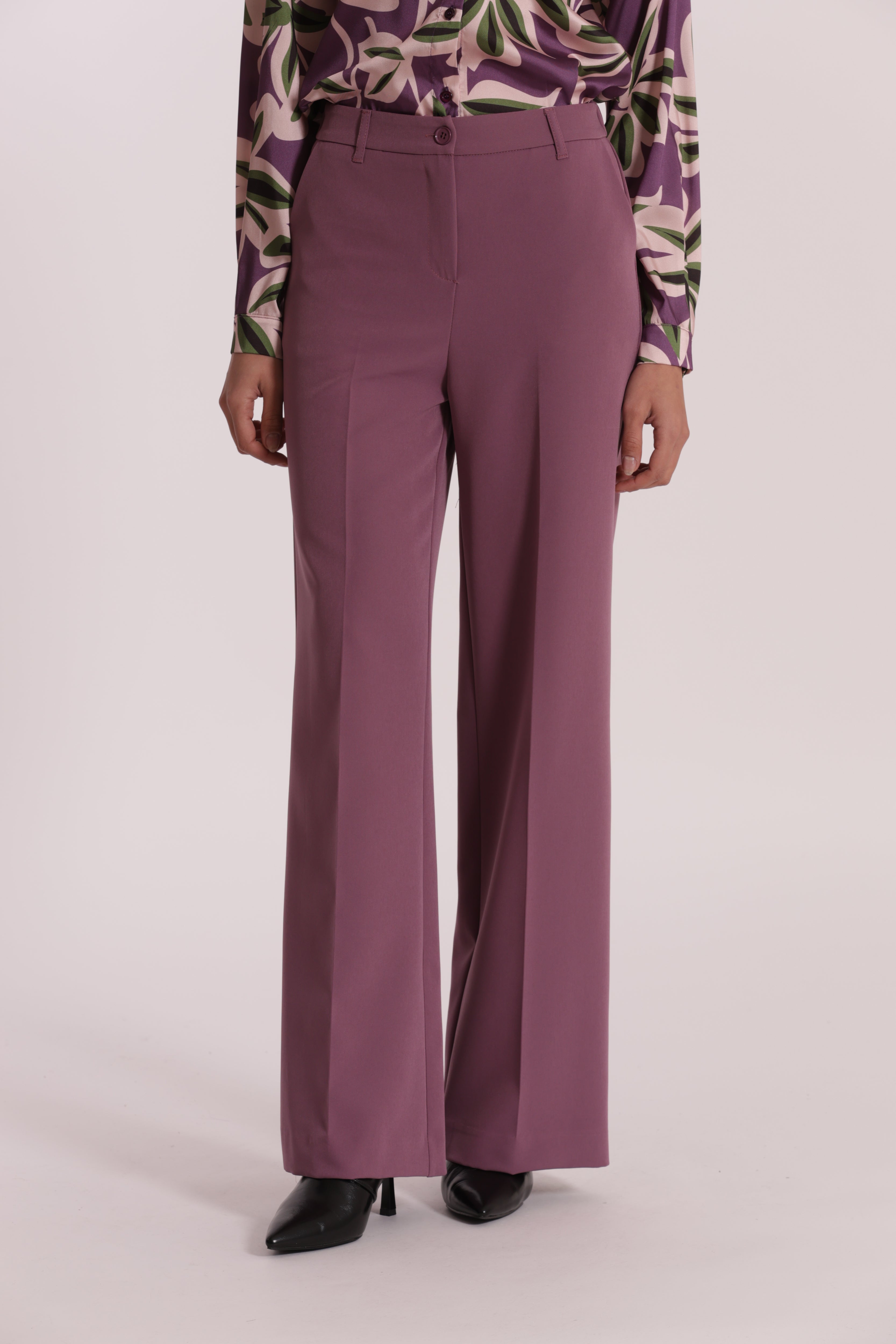 Mimi Mua pantalone palazzo con elastico dietro in tessuto tecnico nero