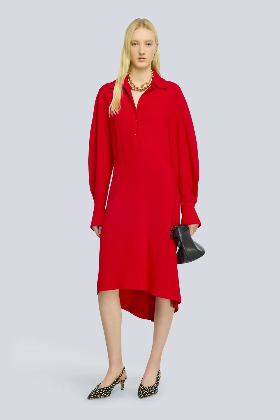 Semicouture Marissa abito lungo rosso lacca
