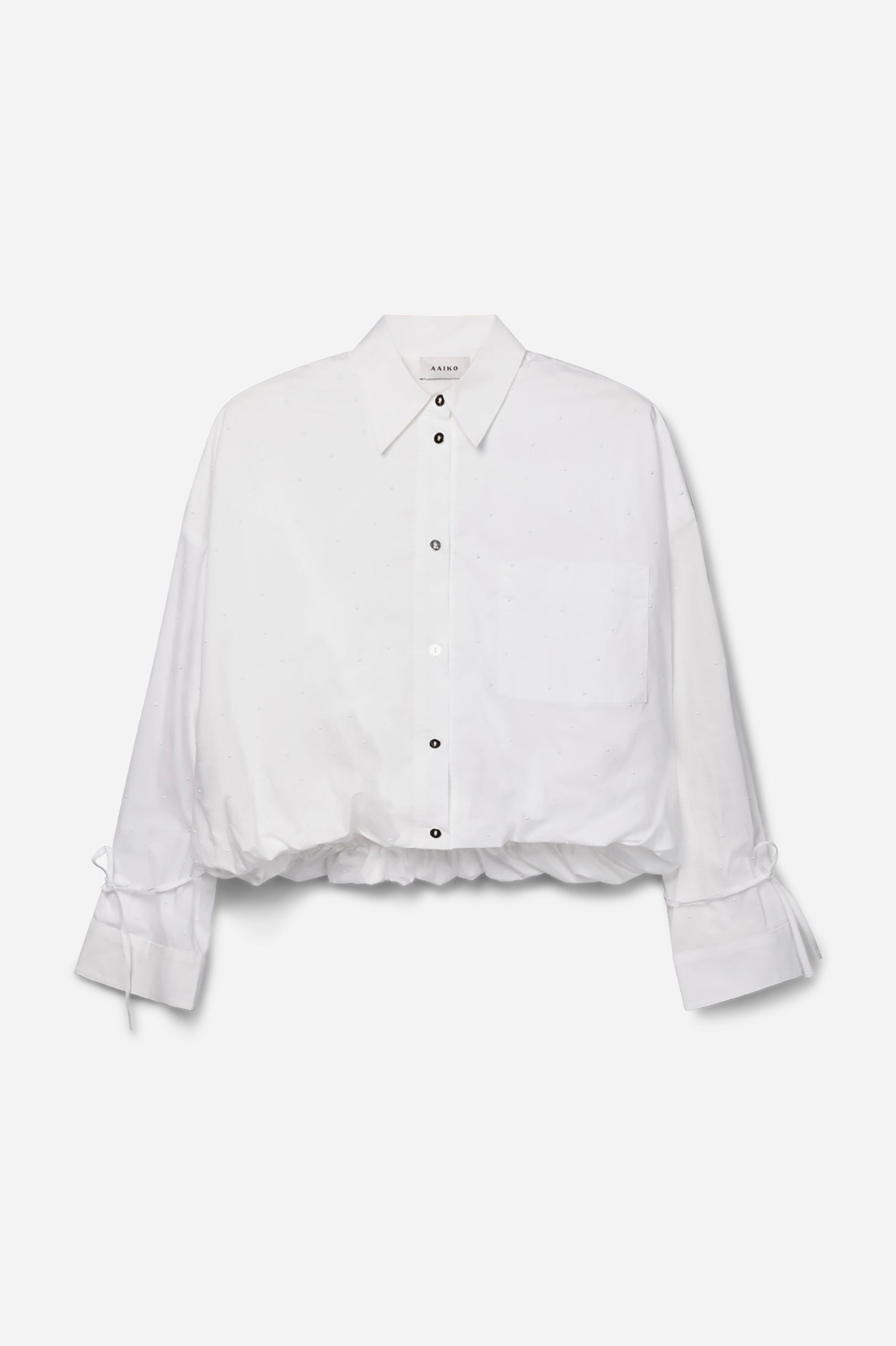 Aaiko Mikkie camicia bianca in popeline strass