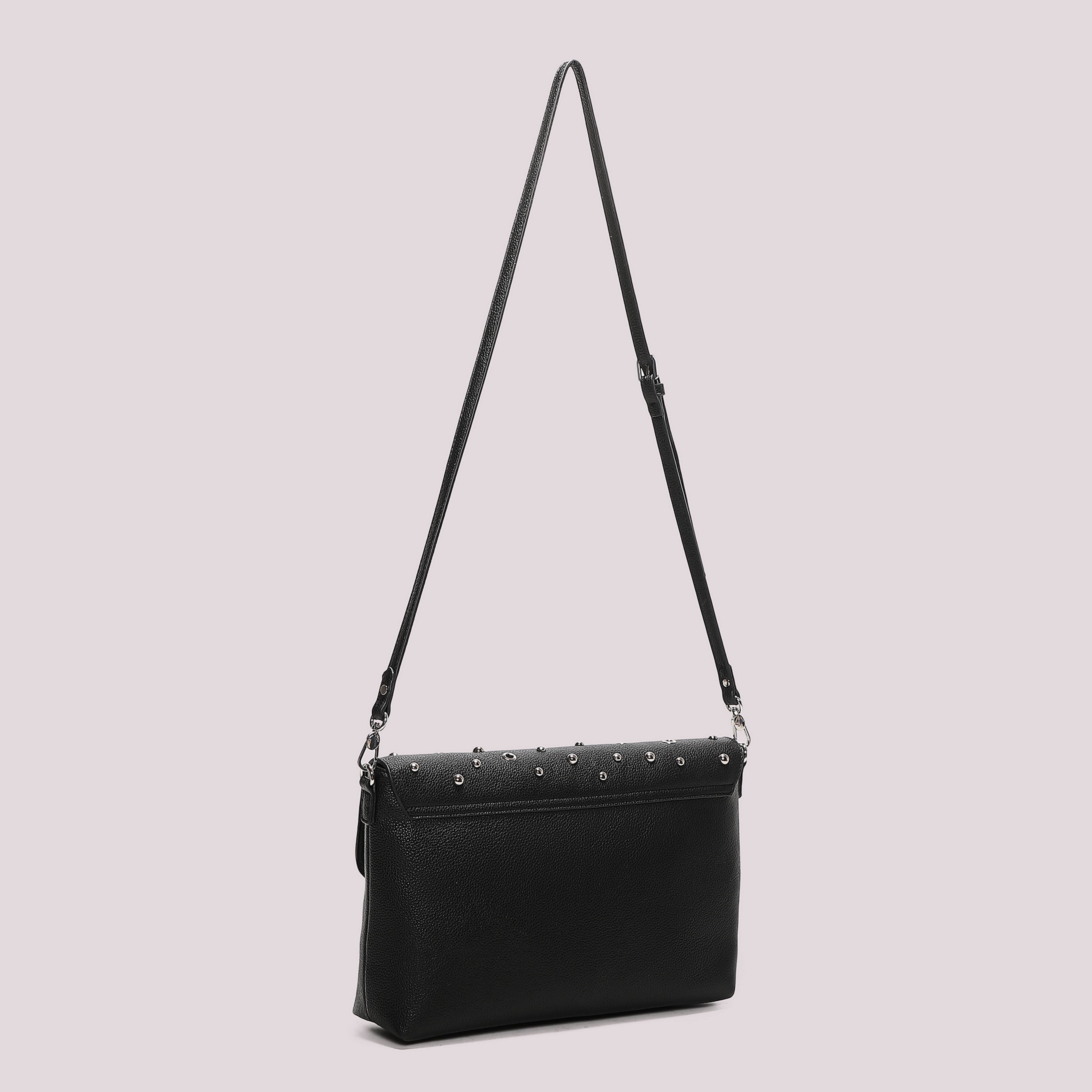 Mimi Mua Borsa a Busta con Borchie Nero Ecopelle