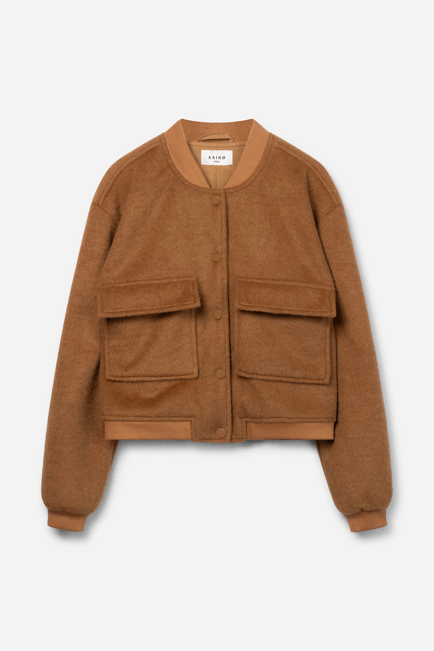 Aaiko Madie giacca bomber marrone lana tasche
