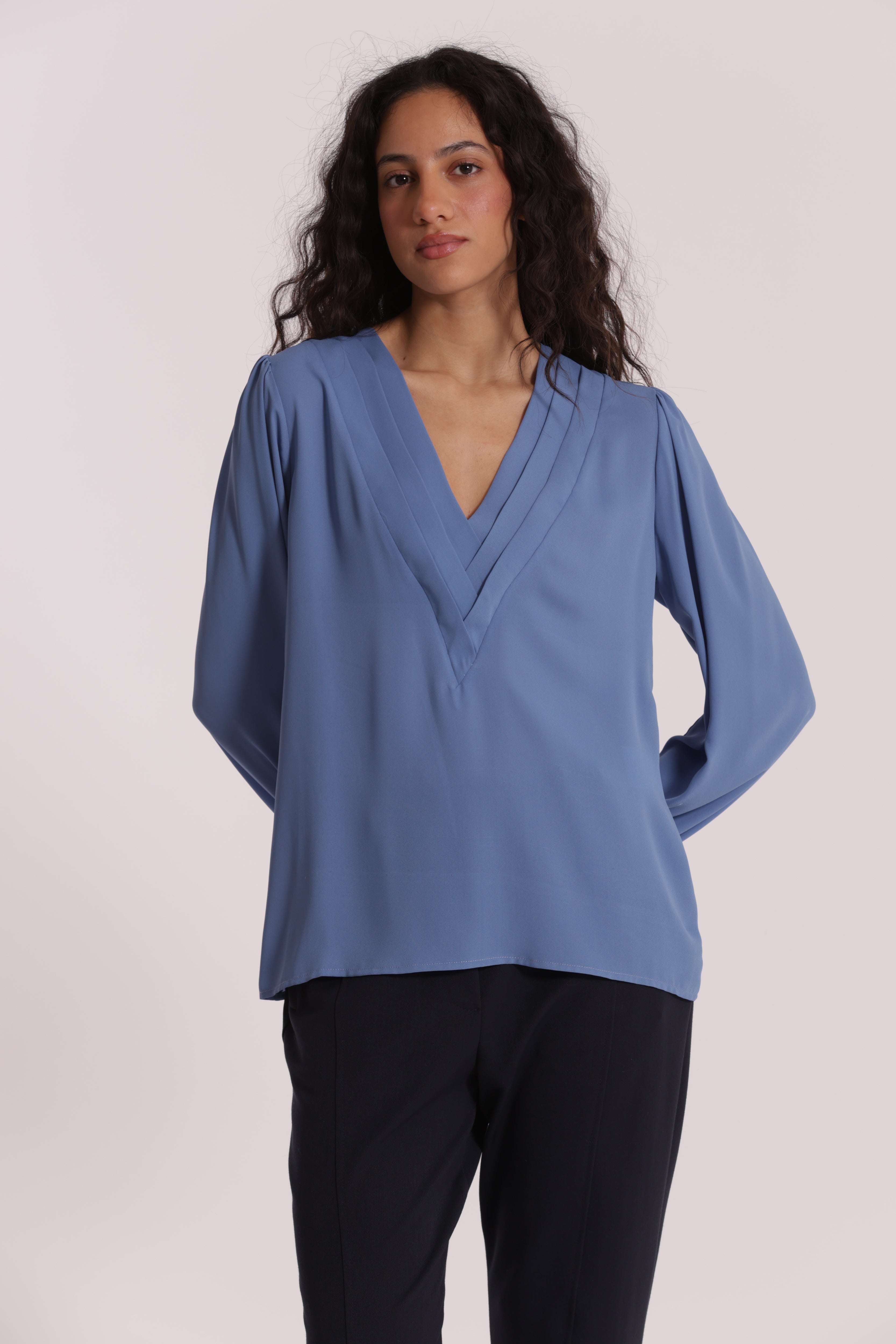 Mimi Mua Blusa Scollo a V Dettaglio Collo blusa