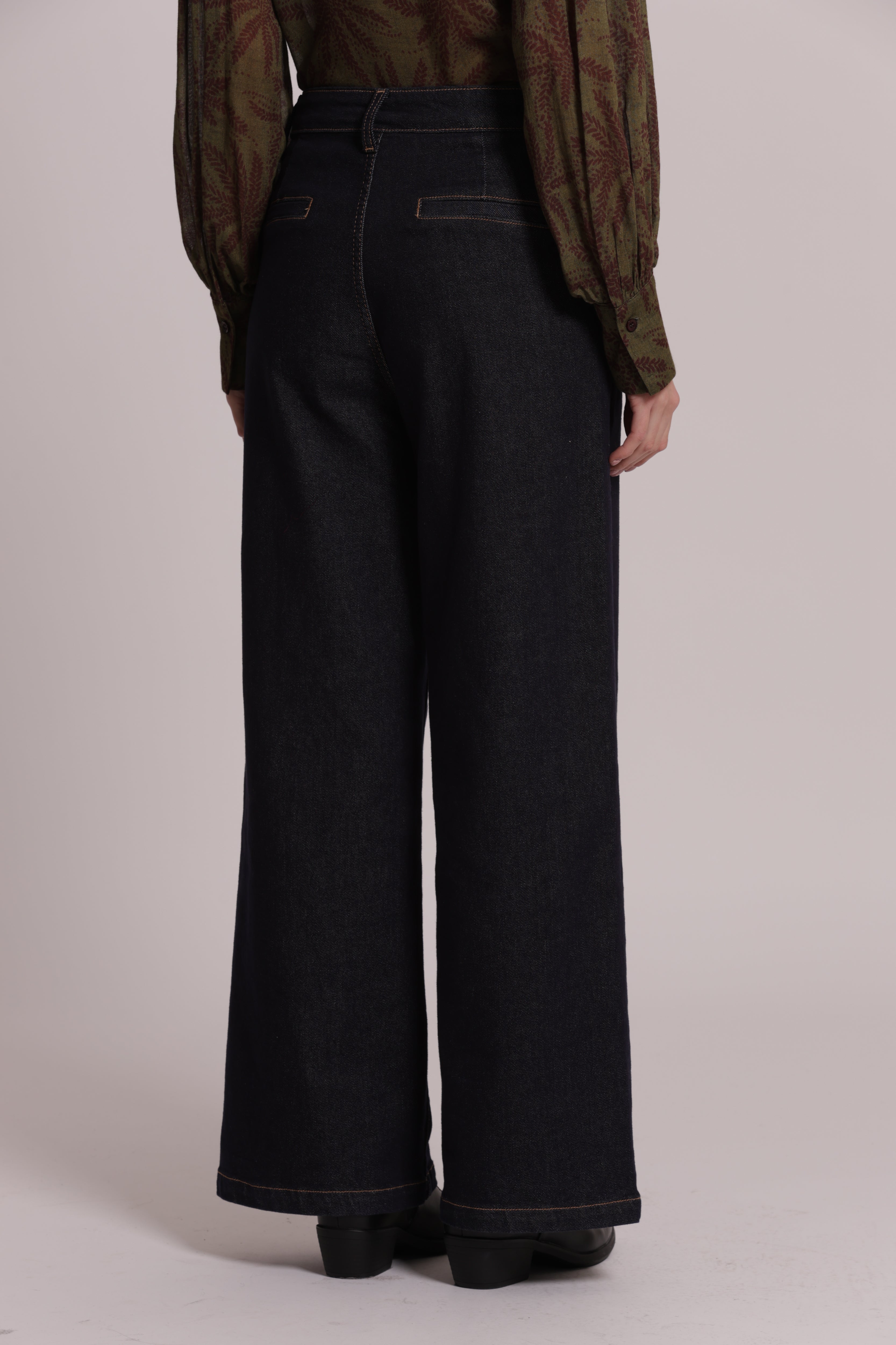 Mimi Mua Palazzo jeans nero gamba larga