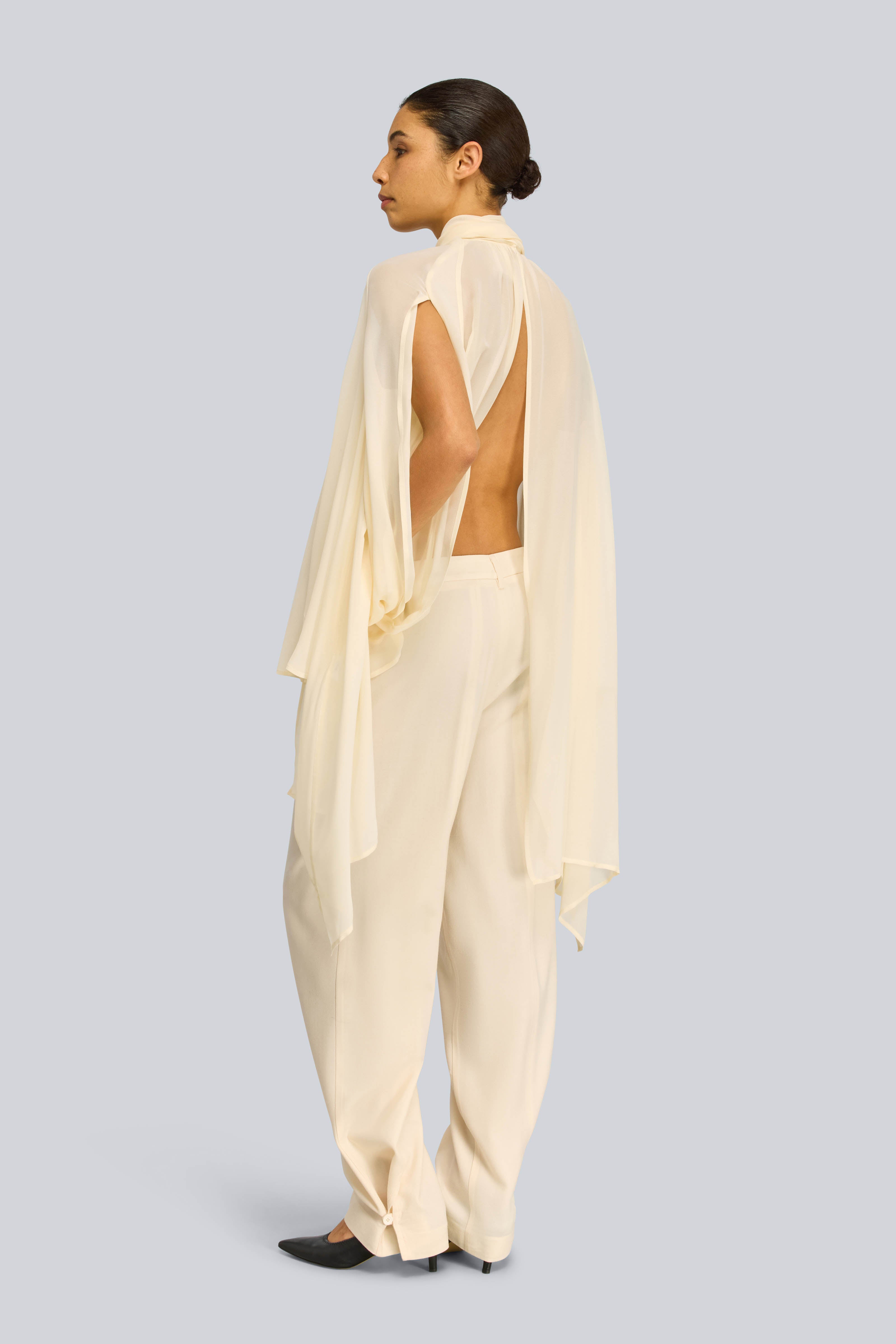 Semicouture Renie blusa georgette burro foulard