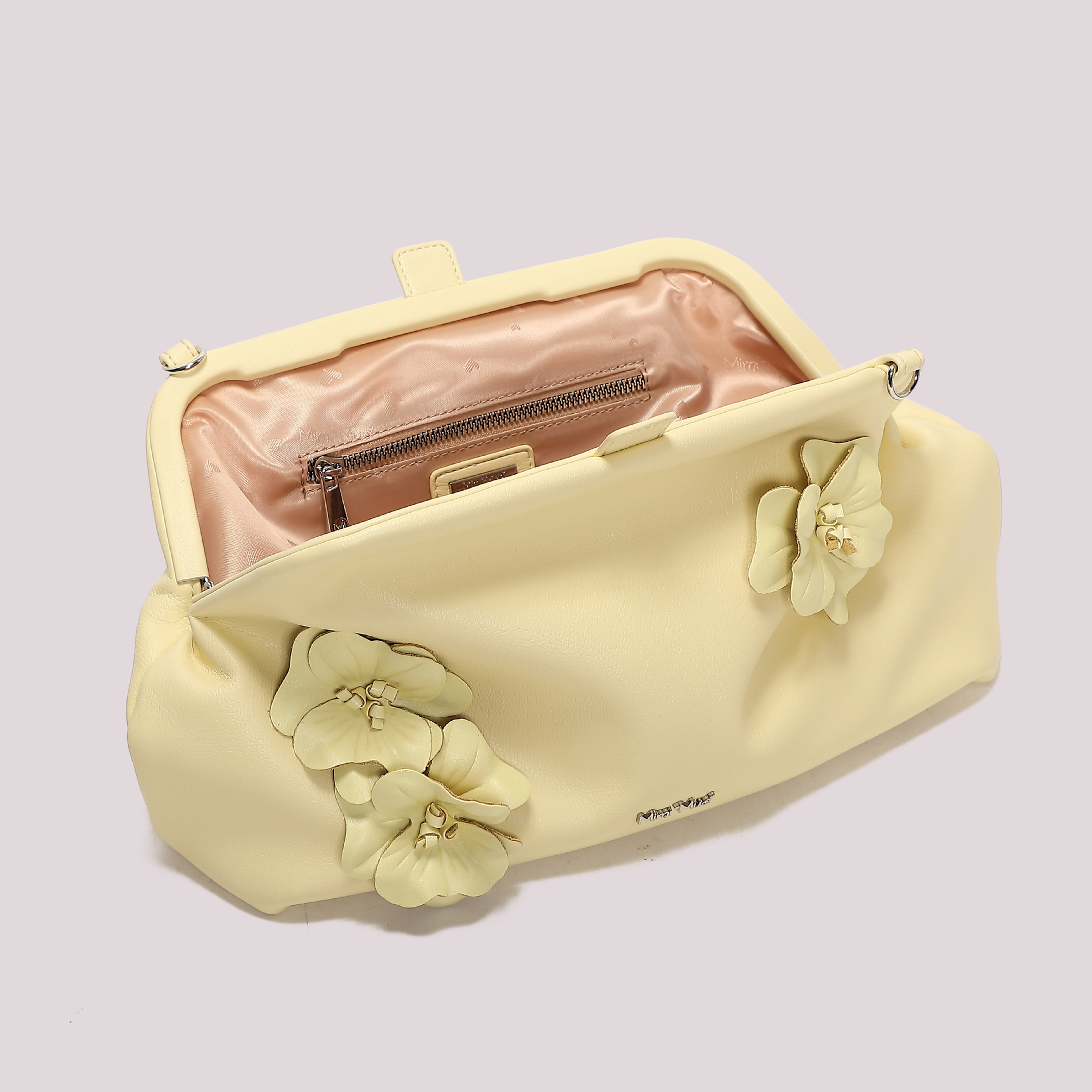 Mimi Mua Bauletto borsa nera con fiori