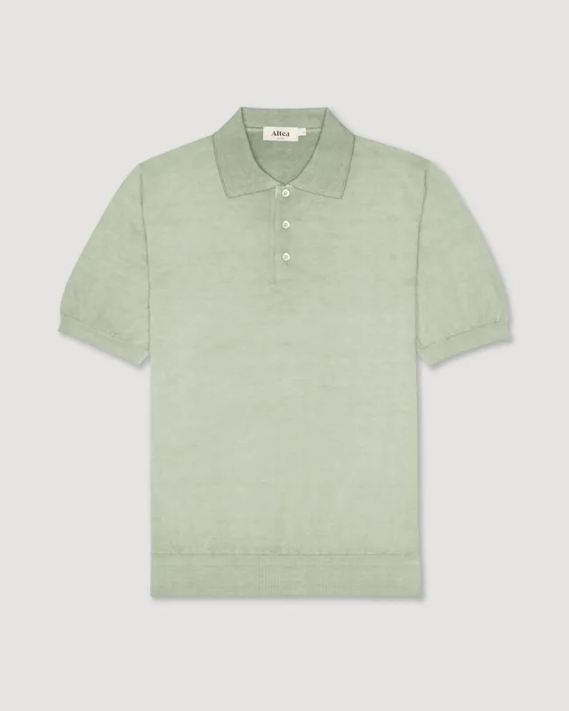 Altea polo maglia cotone manica corta salvia