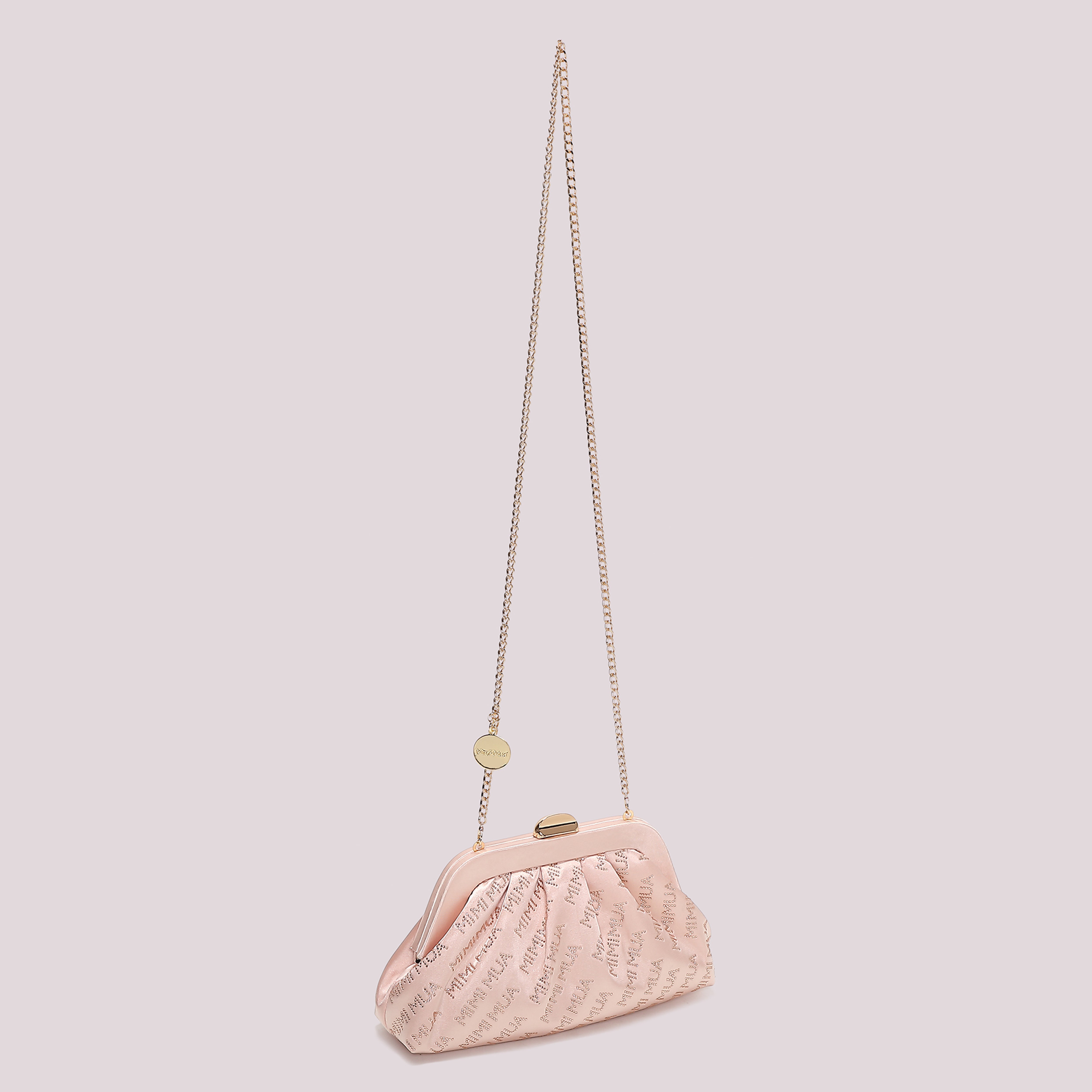 Mimi Mua Borsa Clutch Logo Strass Nero