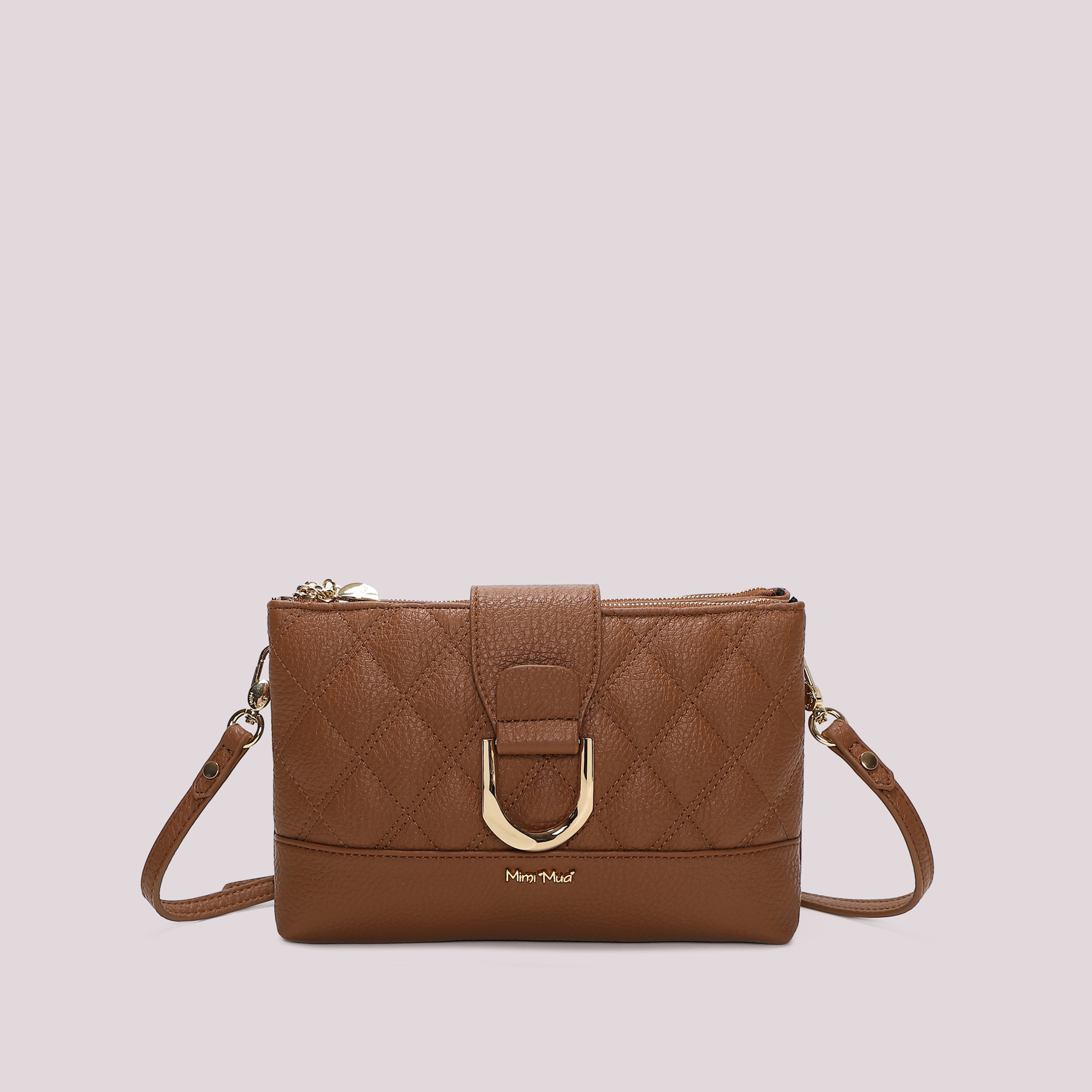 Mimi Mua Borsa Tracolla Trapuntata Base Liscia Nero Ecopelle