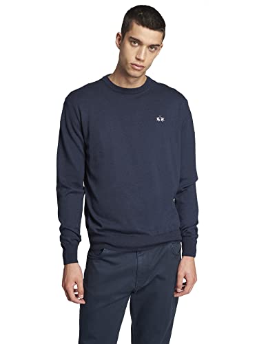La Martina Rafael Maglione Uomo Blu 4XL in Cotone Misto Lana
