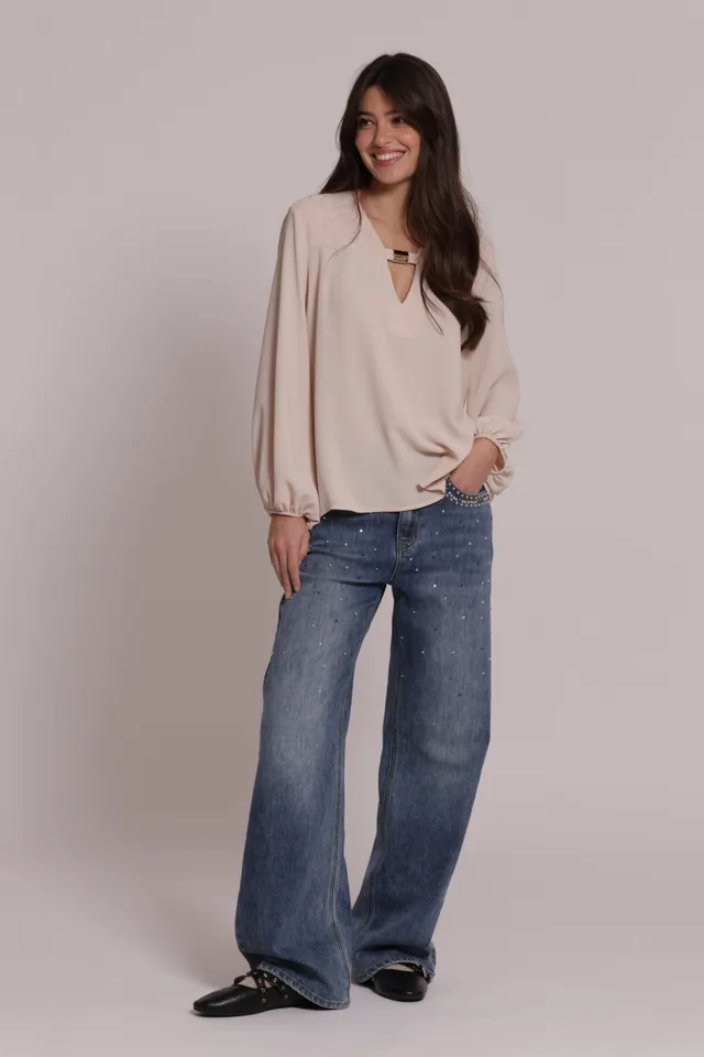 Mimi Mua Silkhand con Dettaglio blusa nero