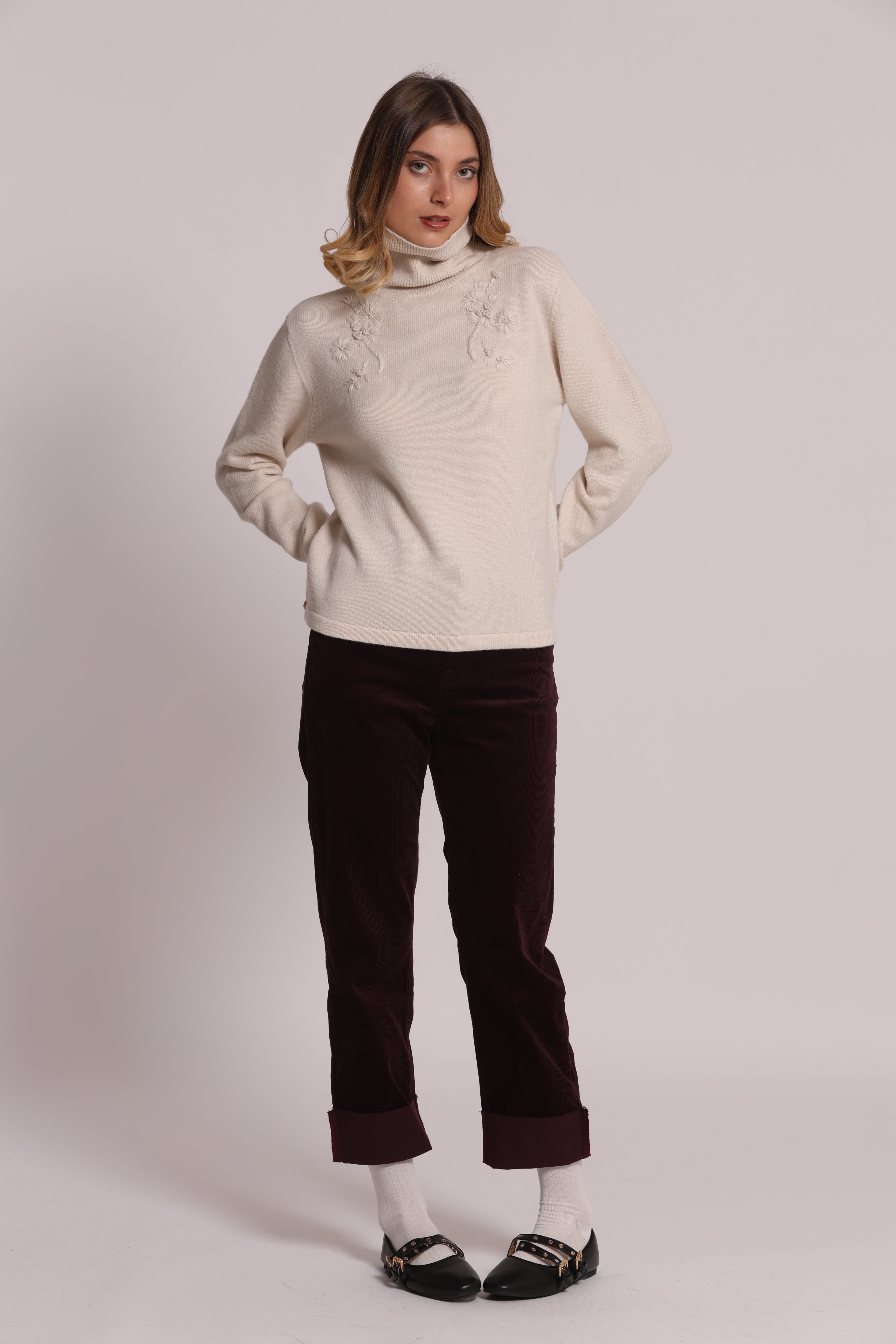 Mimi Mua Jeans Cropped in Velluto Cotone