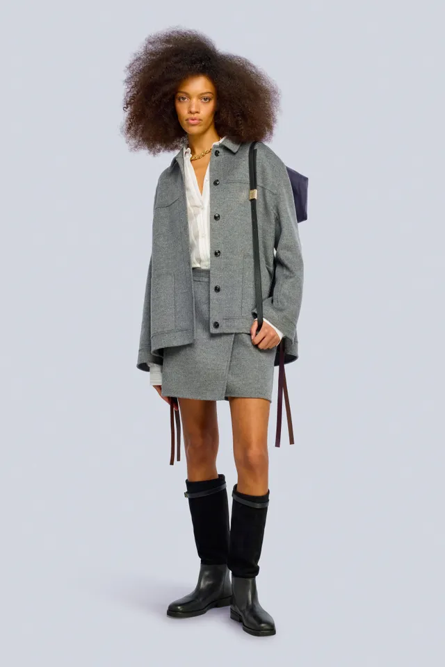 Semicouture Dixie giacca panno doppio grigio