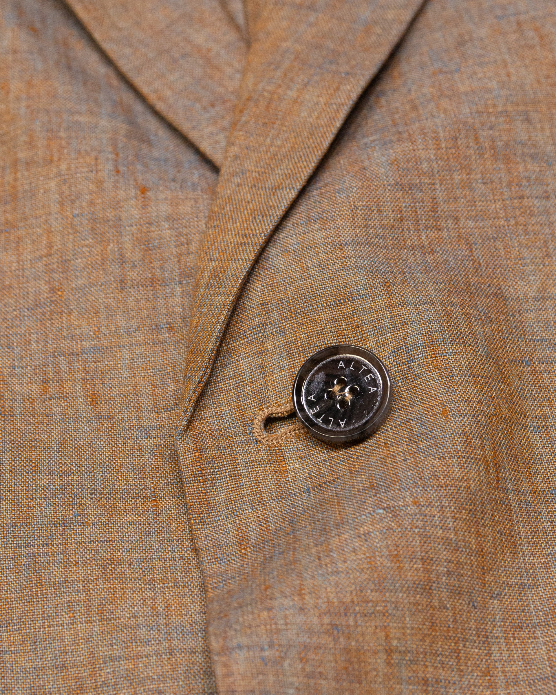Altea Aston blazer lino delavè marrone mostarda
