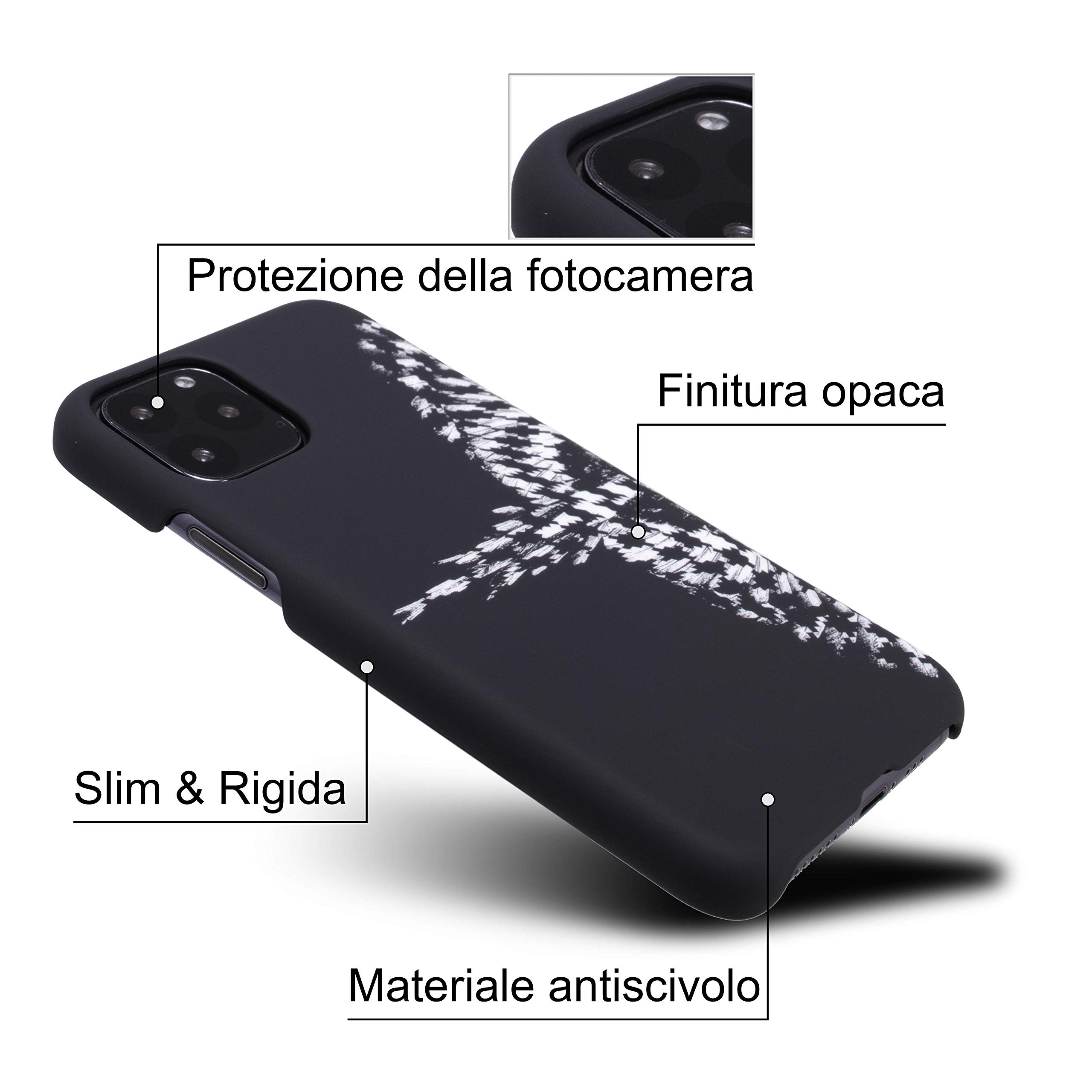 Marcelo Burlon cover iPhone 11 Pro rigida vetro 9H