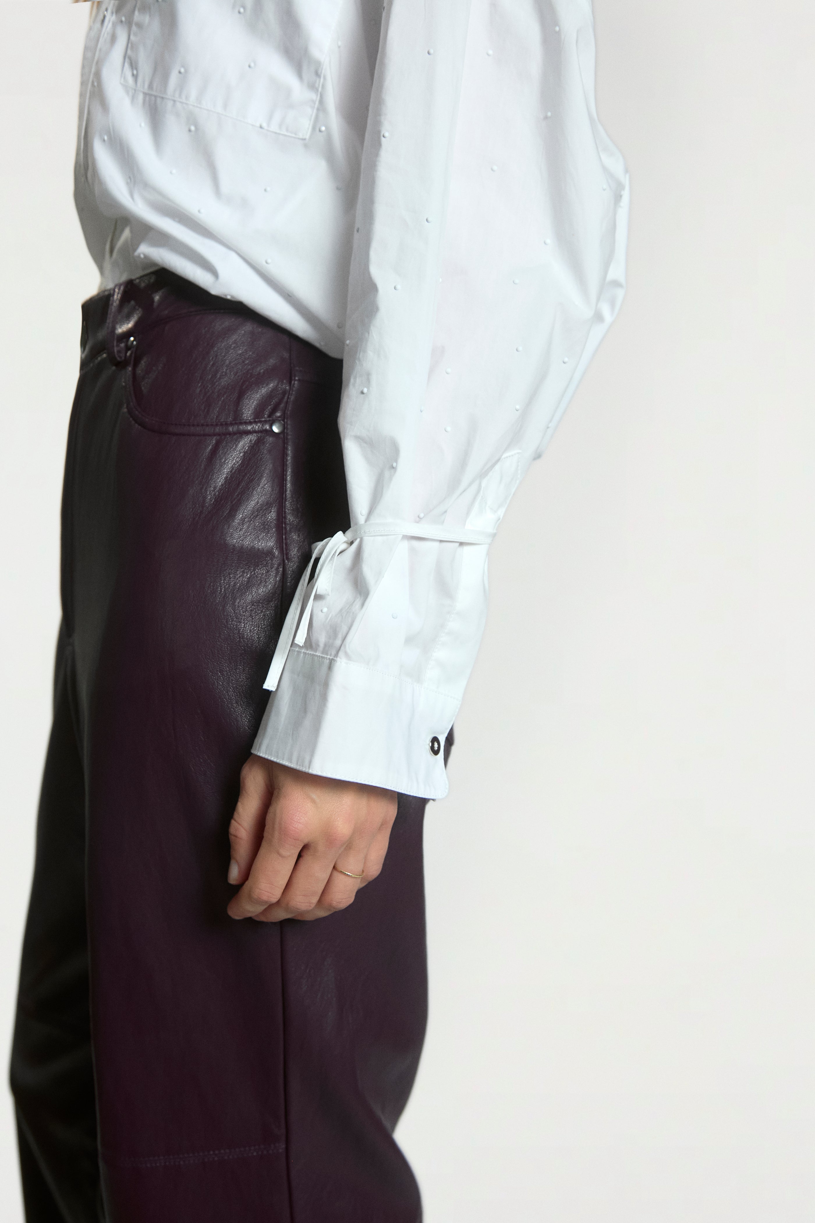 Aaiko Mikkie camicia bianca in popeline strass