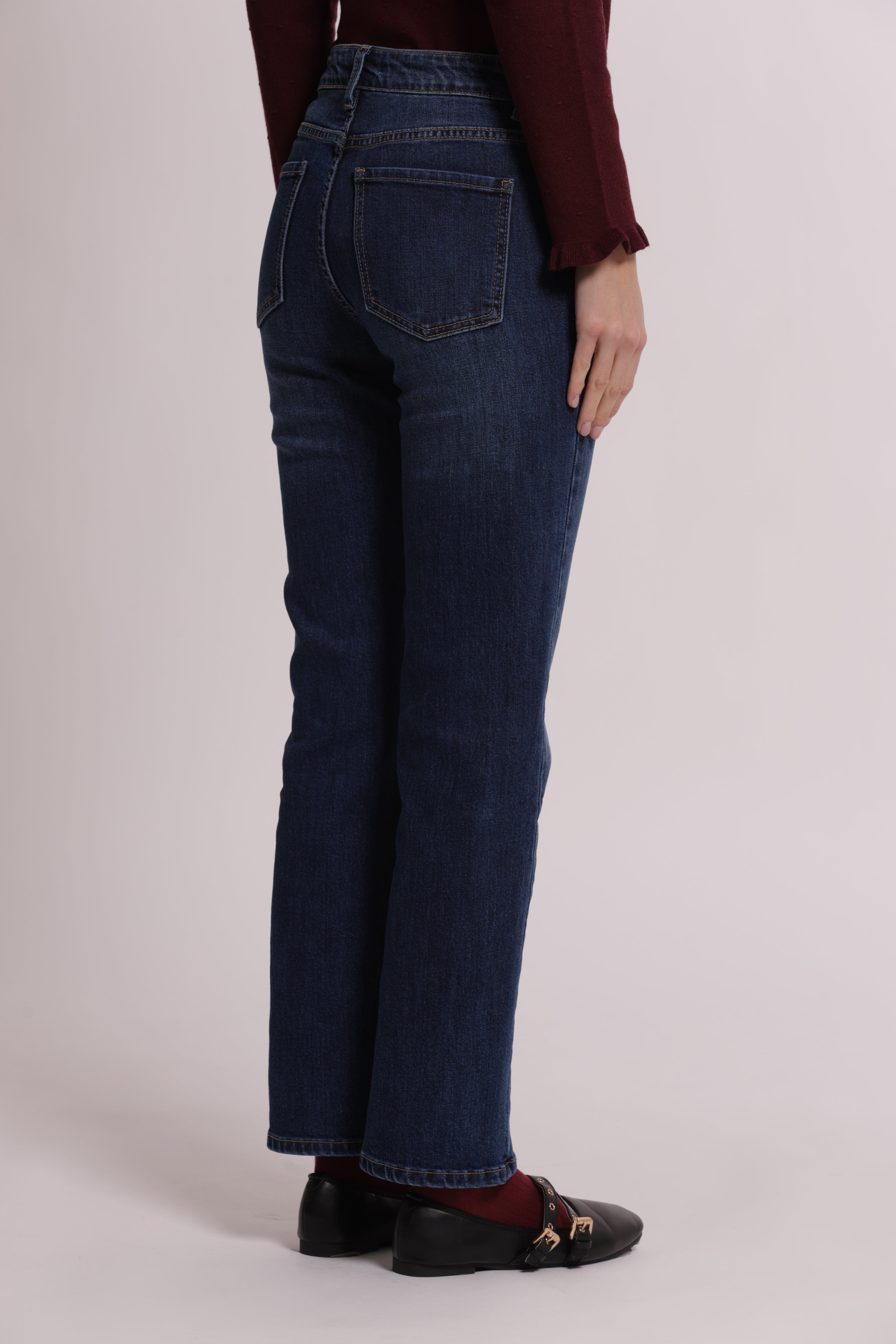 Mimi Mua Jeans Straight blu medio cotone