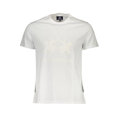La Martina T-Shirt Uomo Bianca XL Girocollo Stampa