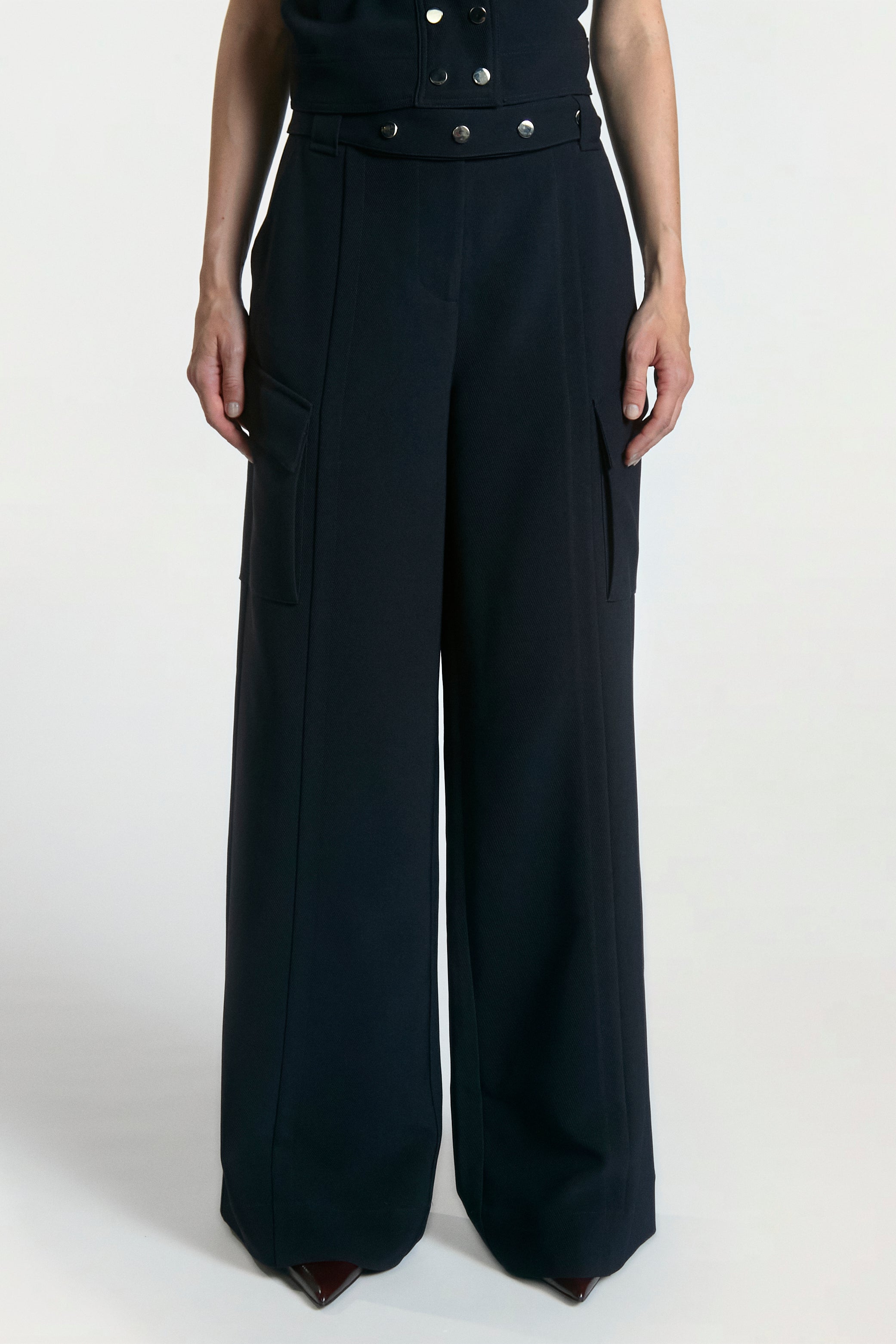Aaiko Elvar pantaloni blu notte gamba larga