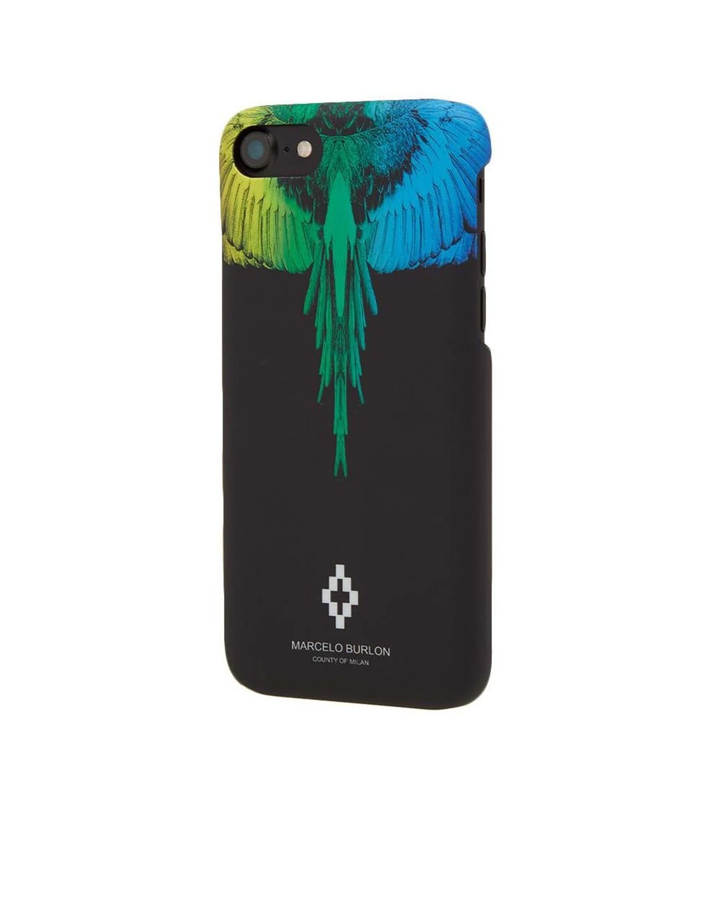 Marcelo Burlon Rainbow Wing iPhone X cover rigida nera