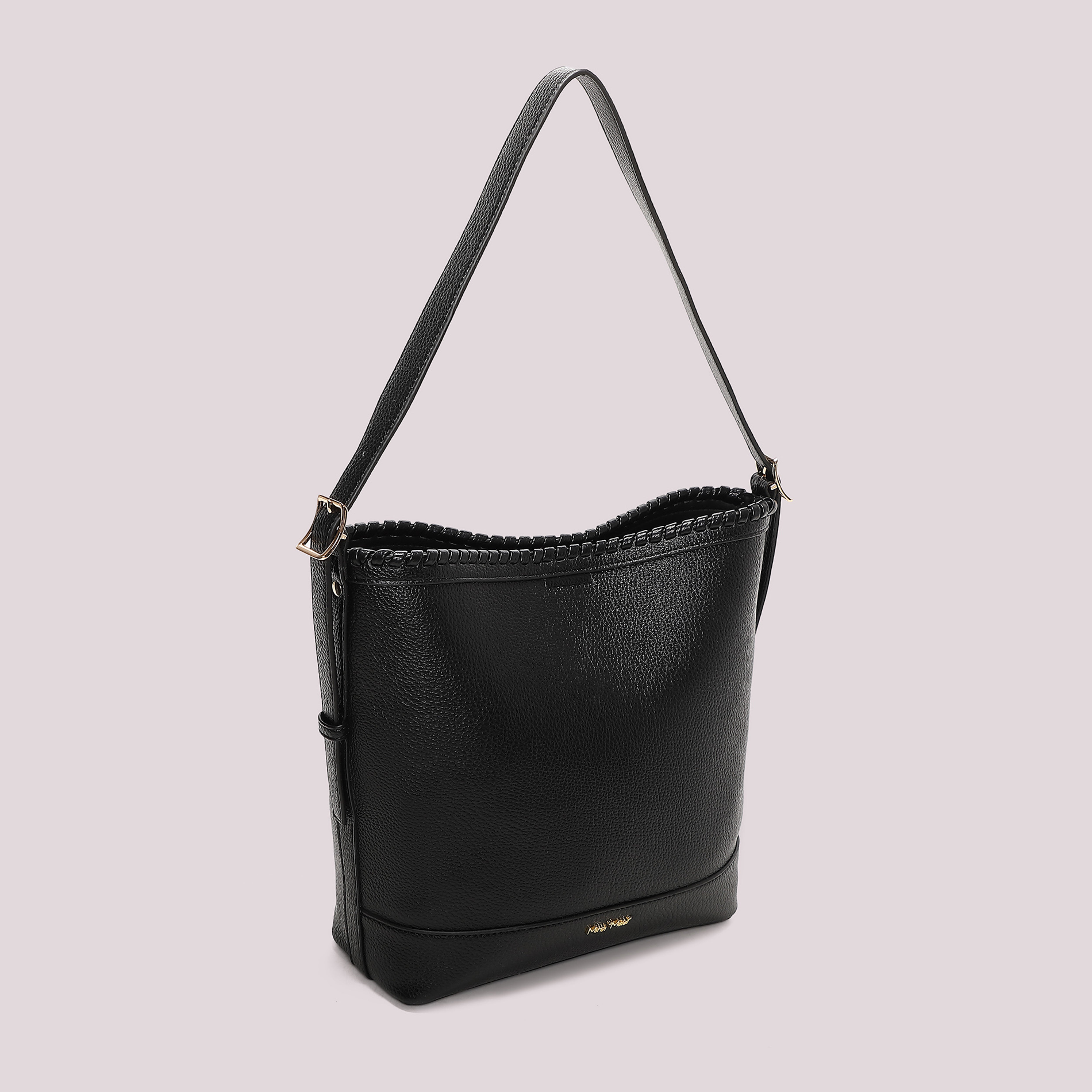 Mimi Mua Borsa Secchiello Bordo Intrecciato Nero