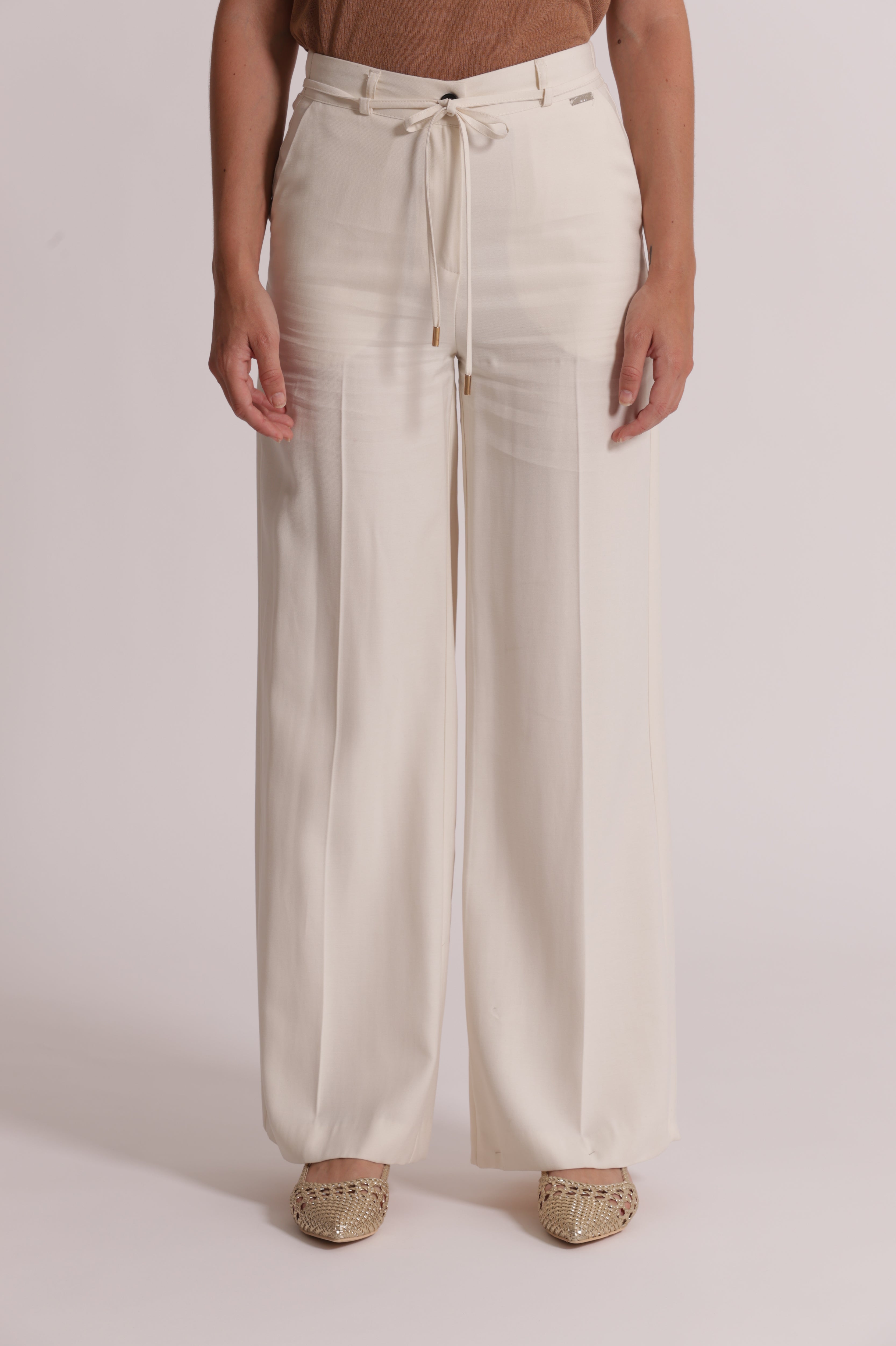 Mimi Mua pantalone palazzo elastico latte fluido