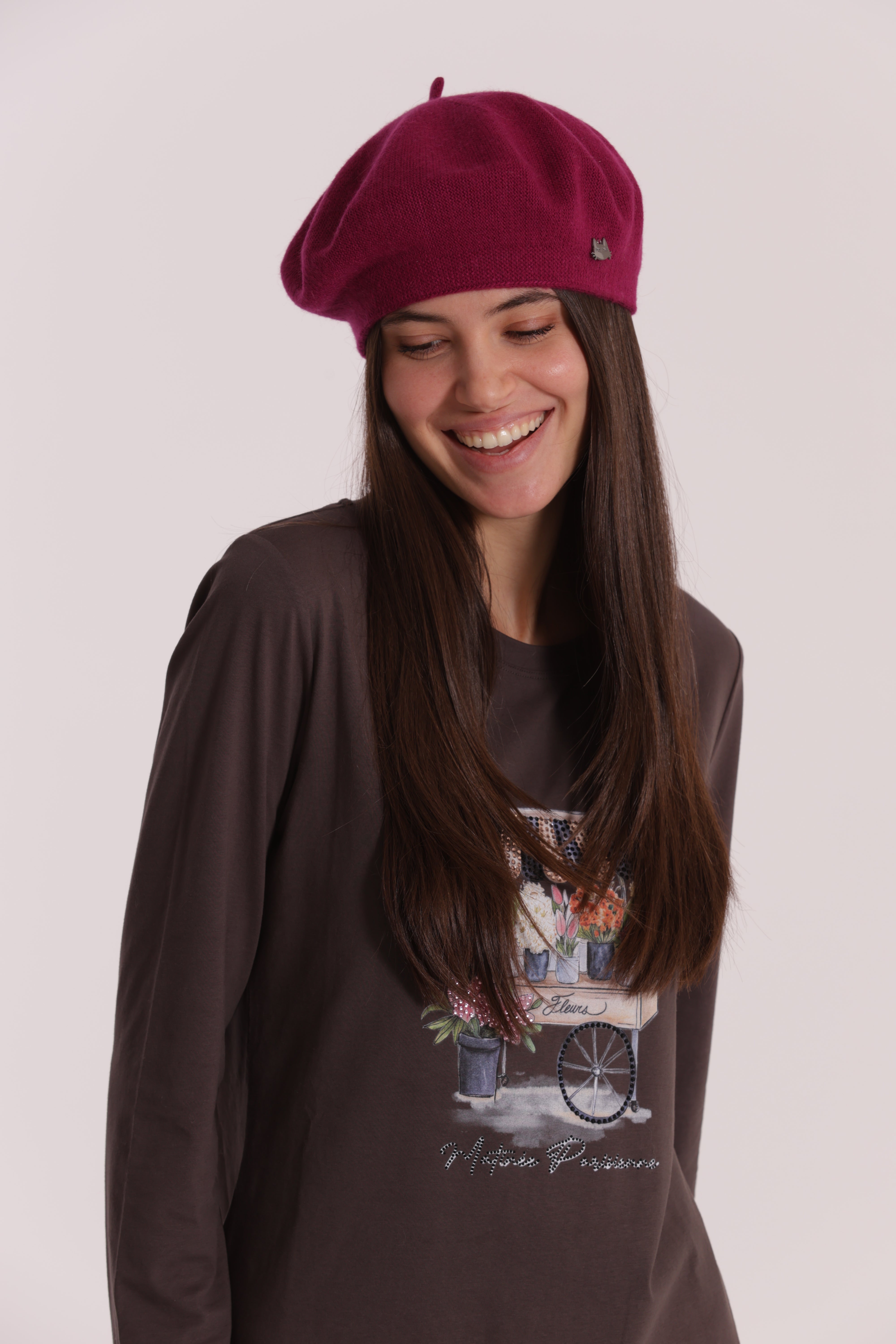 Mimi Mua Basco Basico cappello tinta unita nero