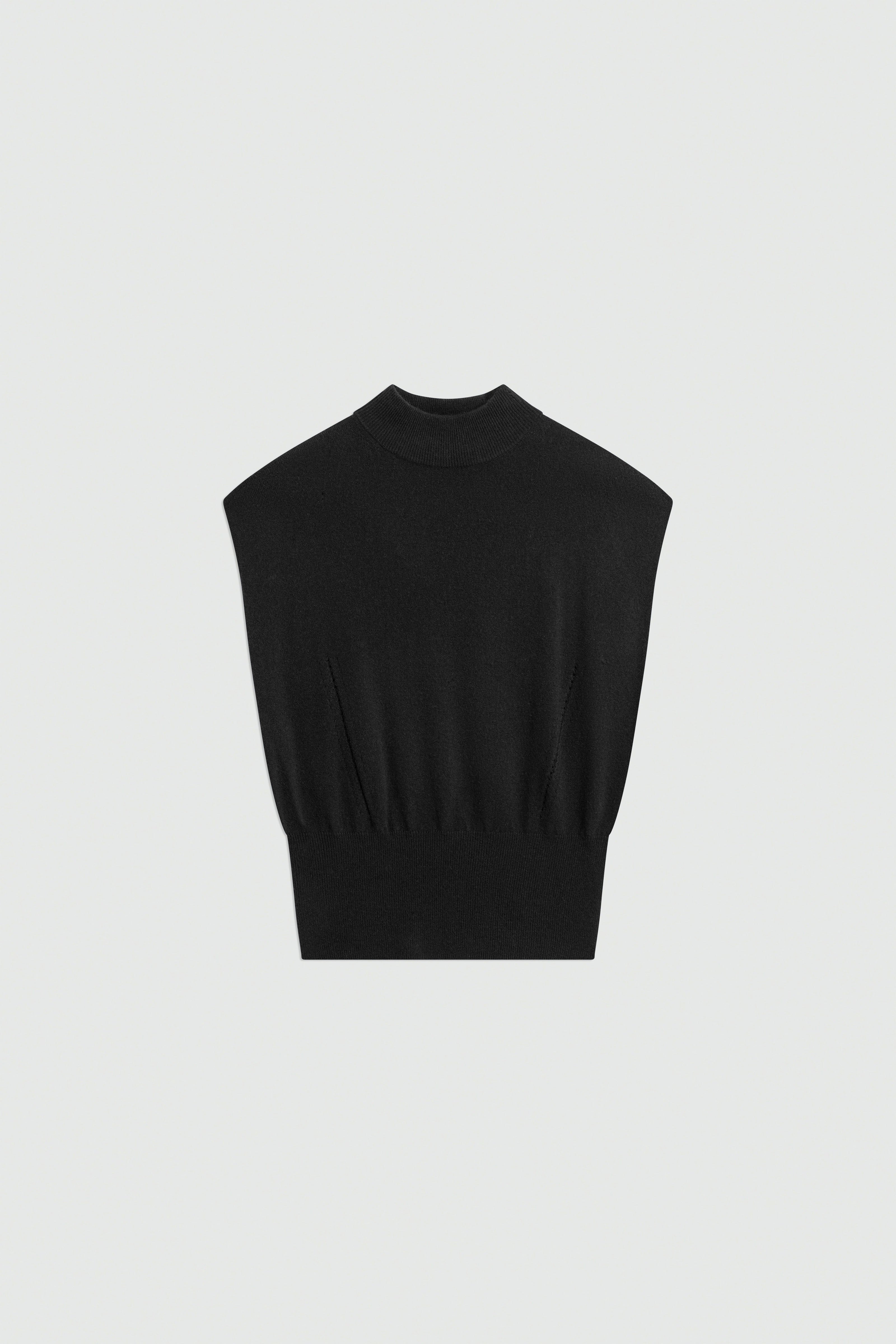 Semicouture Angelica maglia smanicata cashmere nera