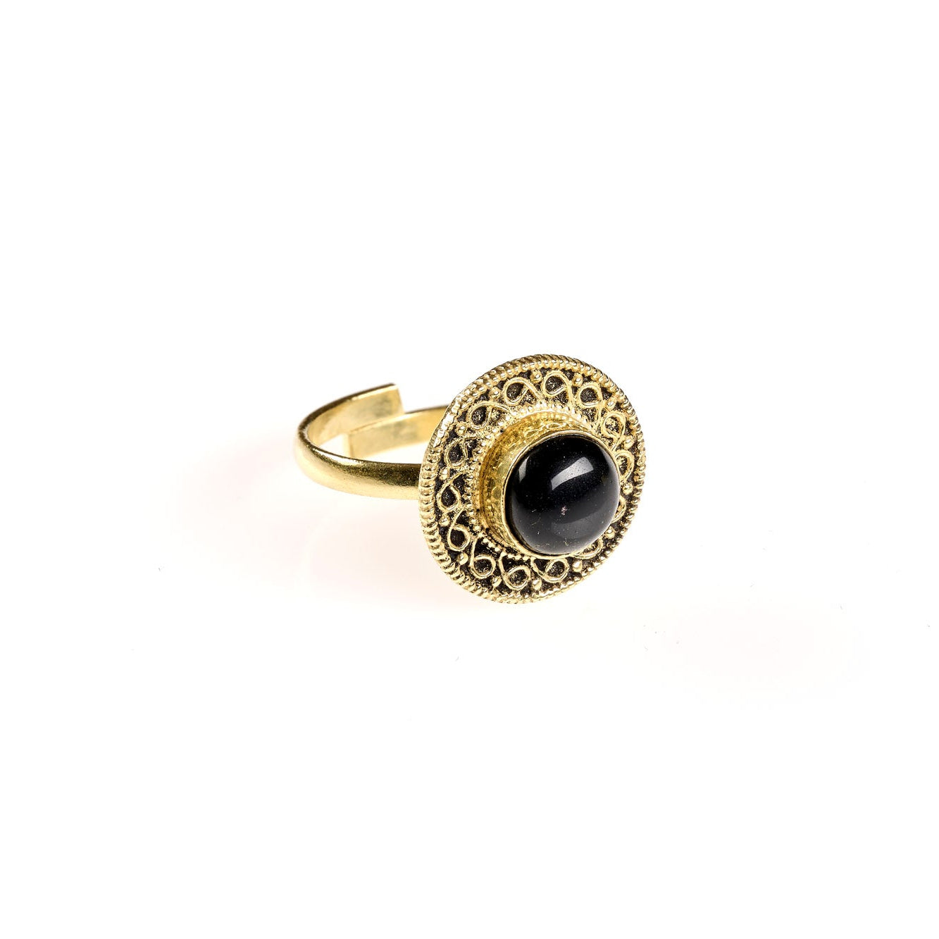 On Earth Cooperative Collection Onice anello ottone dorato regolabile