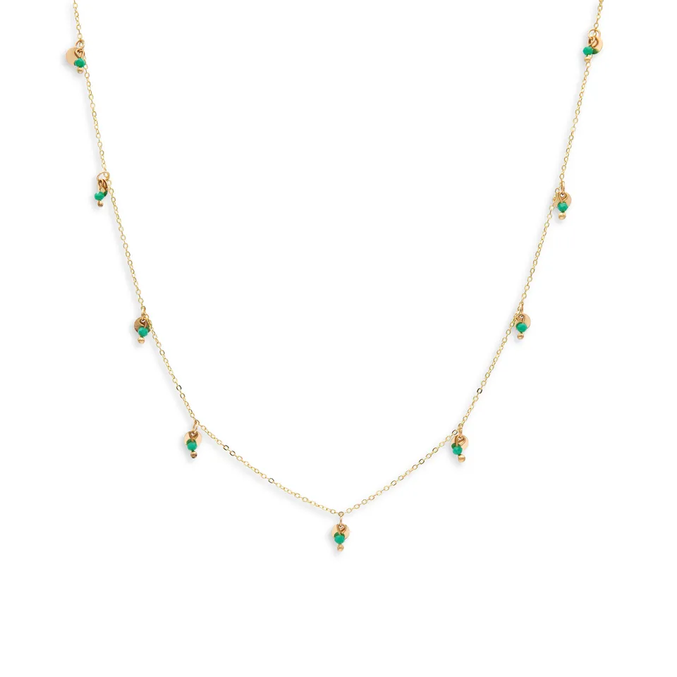 On Earth Duo collana ottone verde 50+5 cm