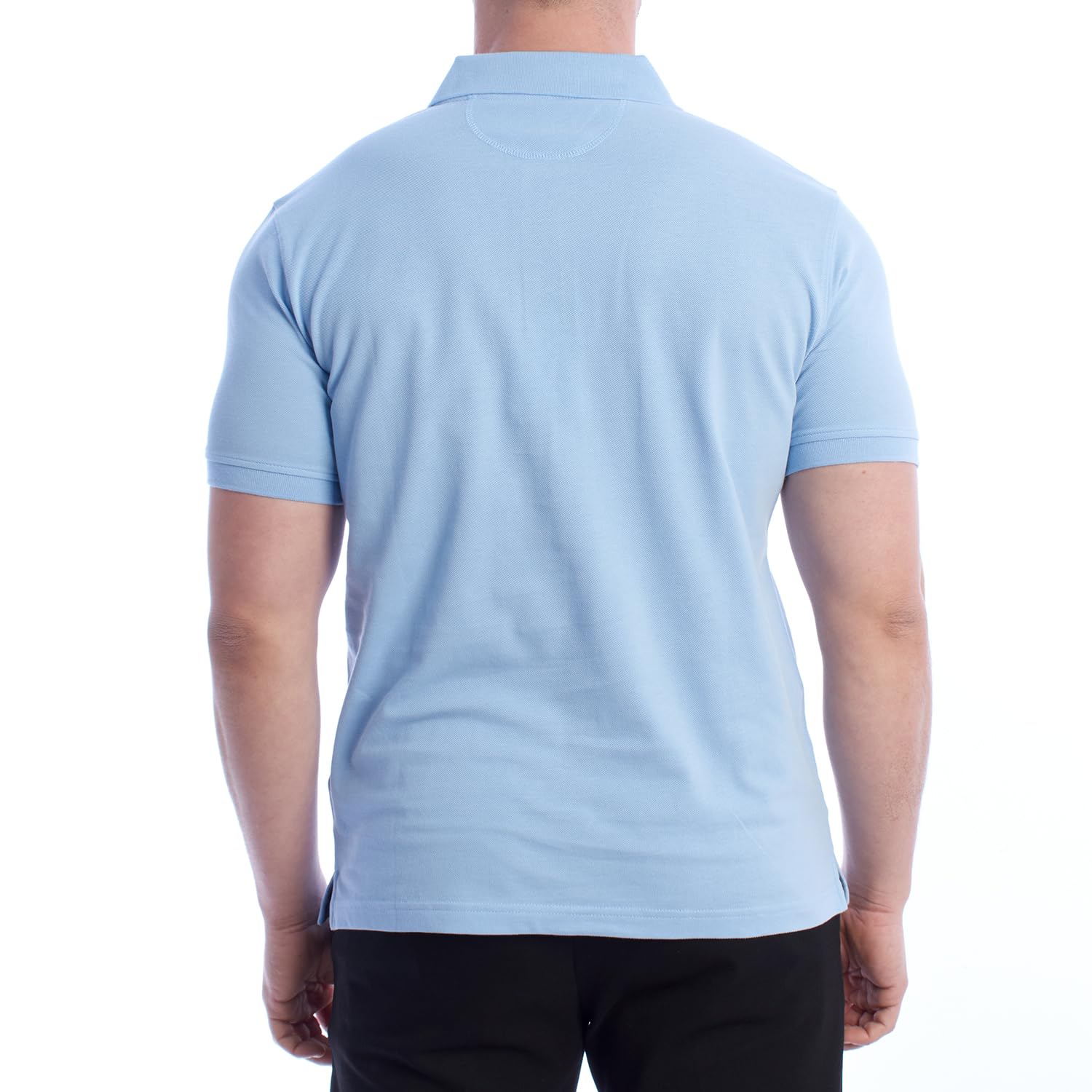 La Martina polo uomo YMP315-PK031 manica corta azzurro piqué