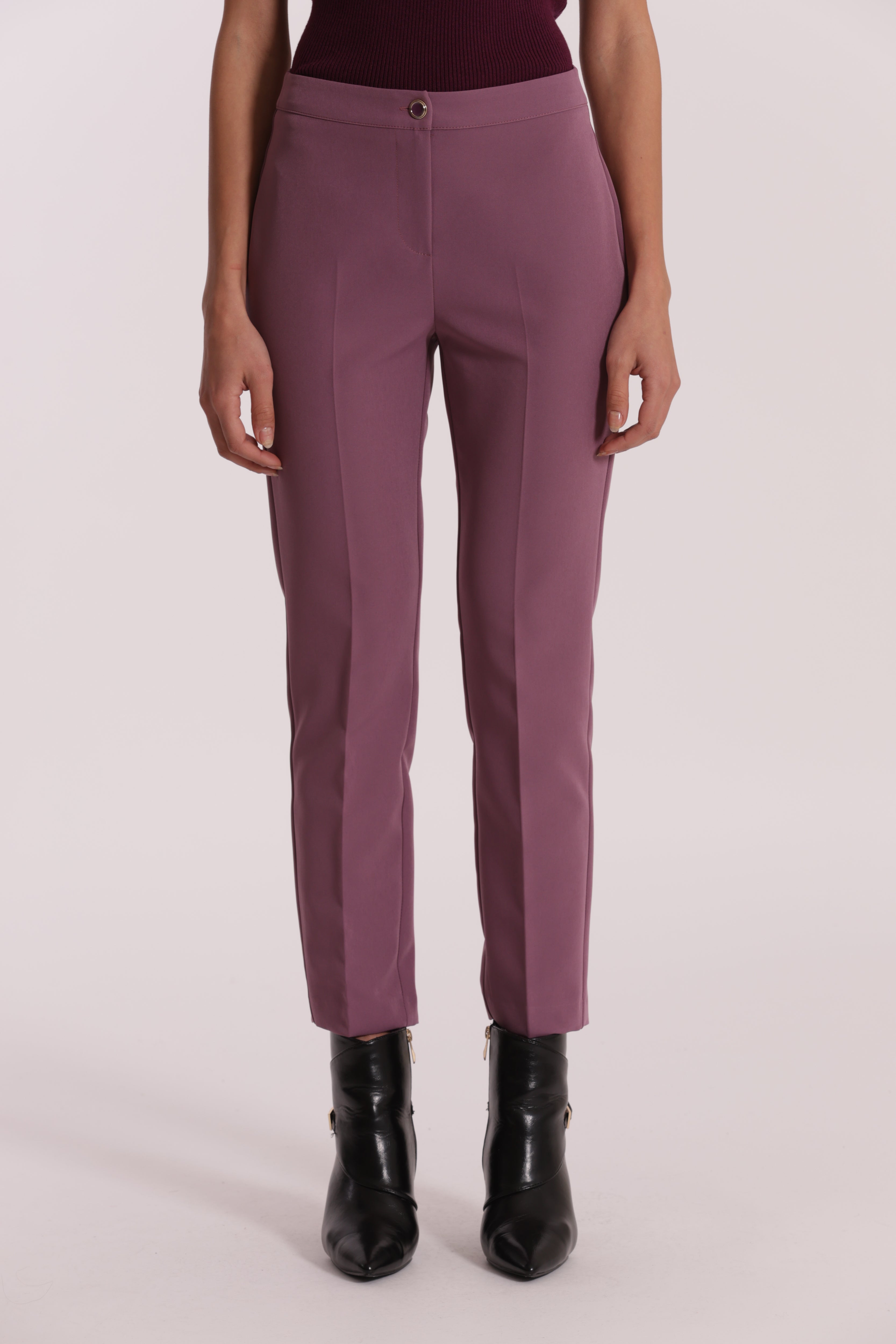 Mimi Mua Pantalone Sigaretta Tessuto Tecnico Nero Elasticizzato