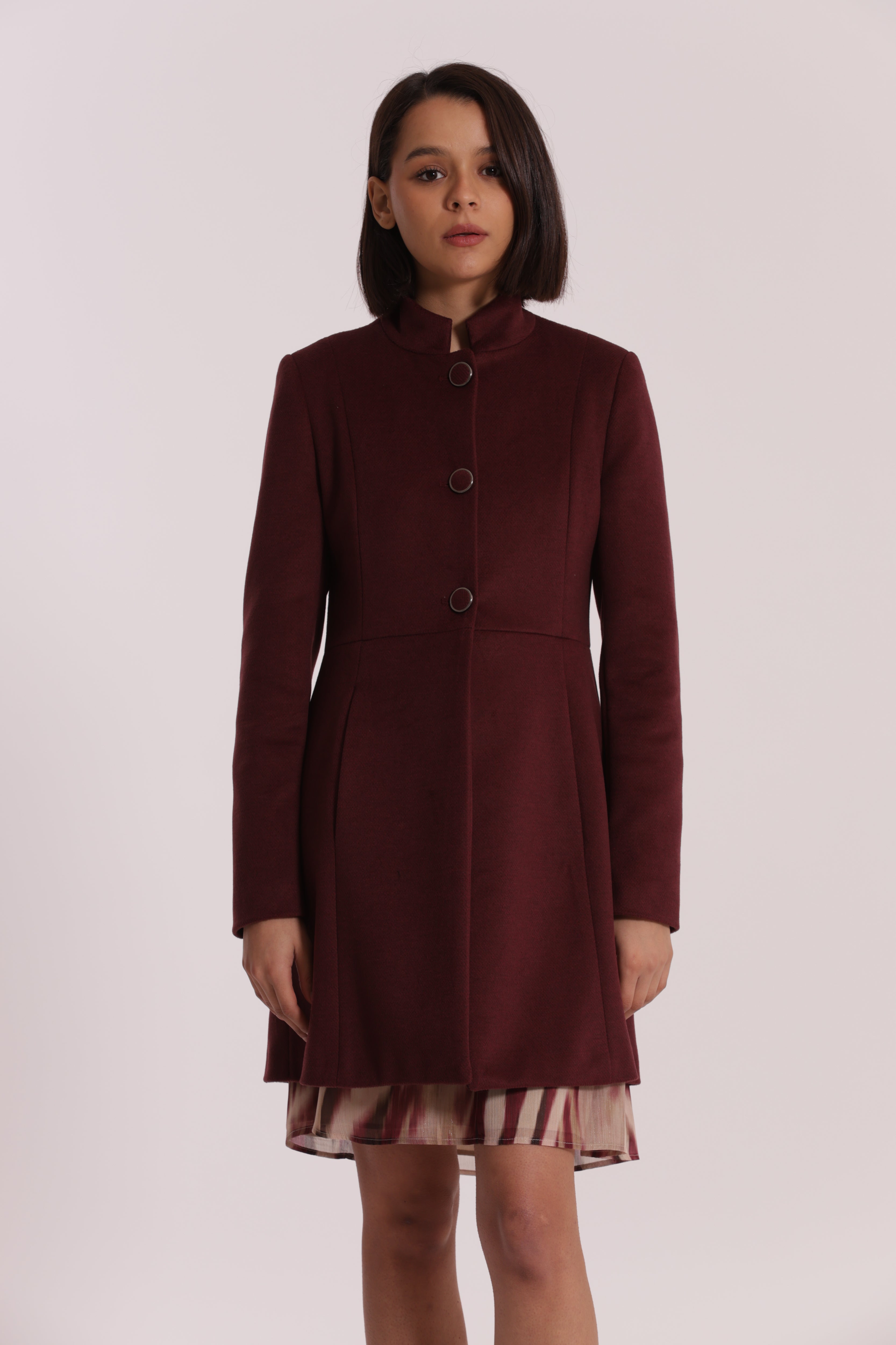 Mimi Mua Cappotto Baronetto Collo Coreana Nero