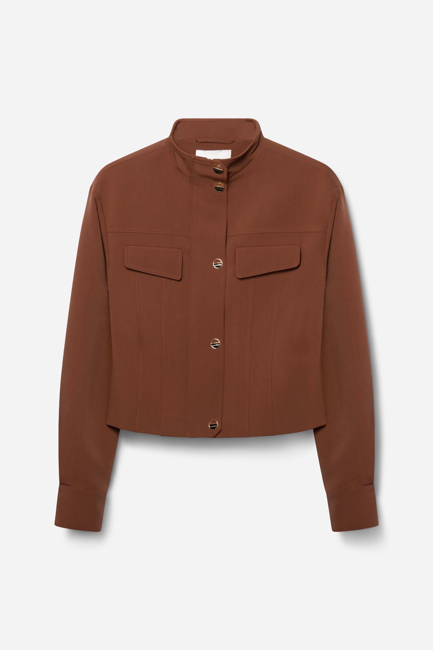 Aaiko Auray giacca marrone collo alto