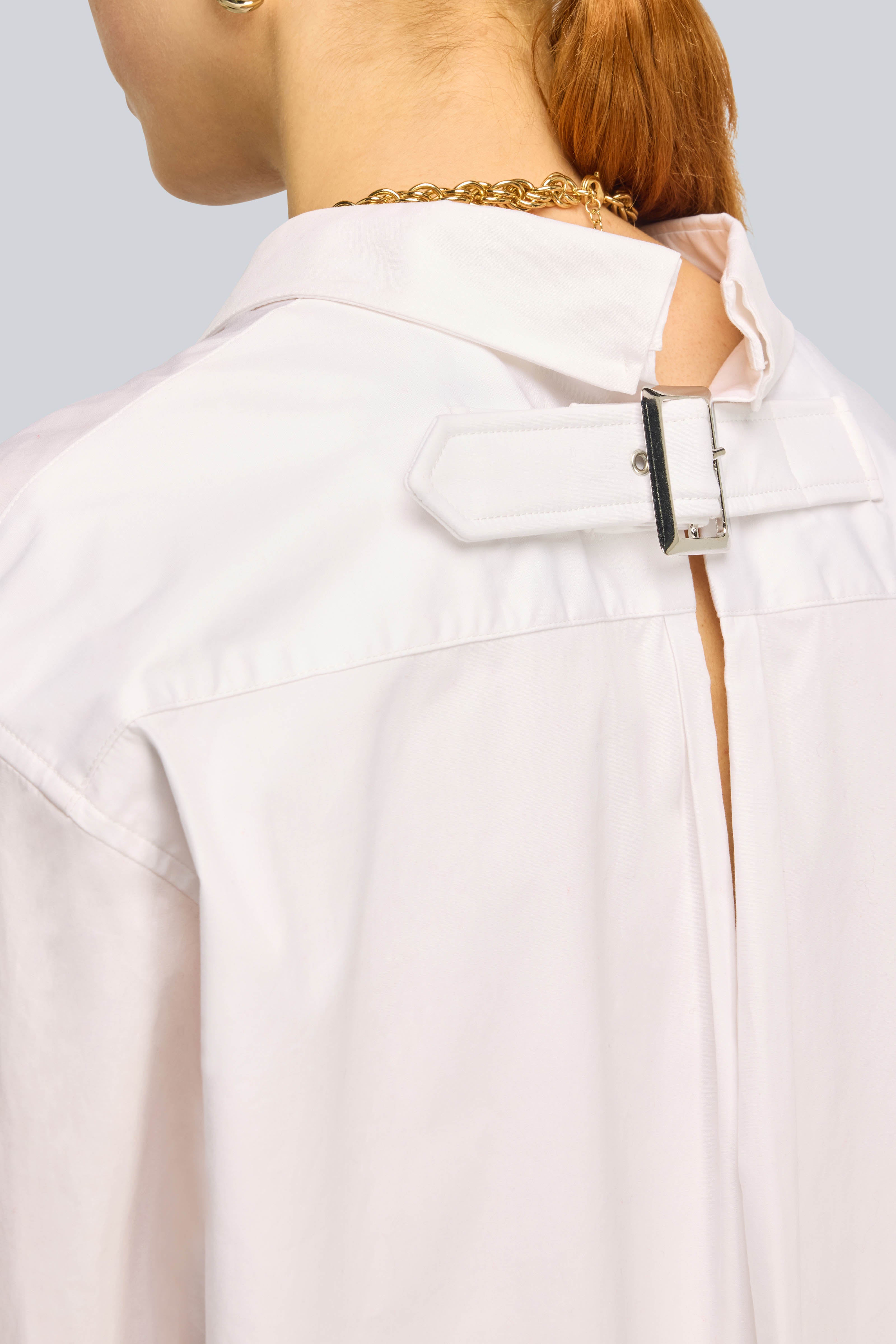 Semicouture Flower S6WK06 camicia bianca asimmetrica