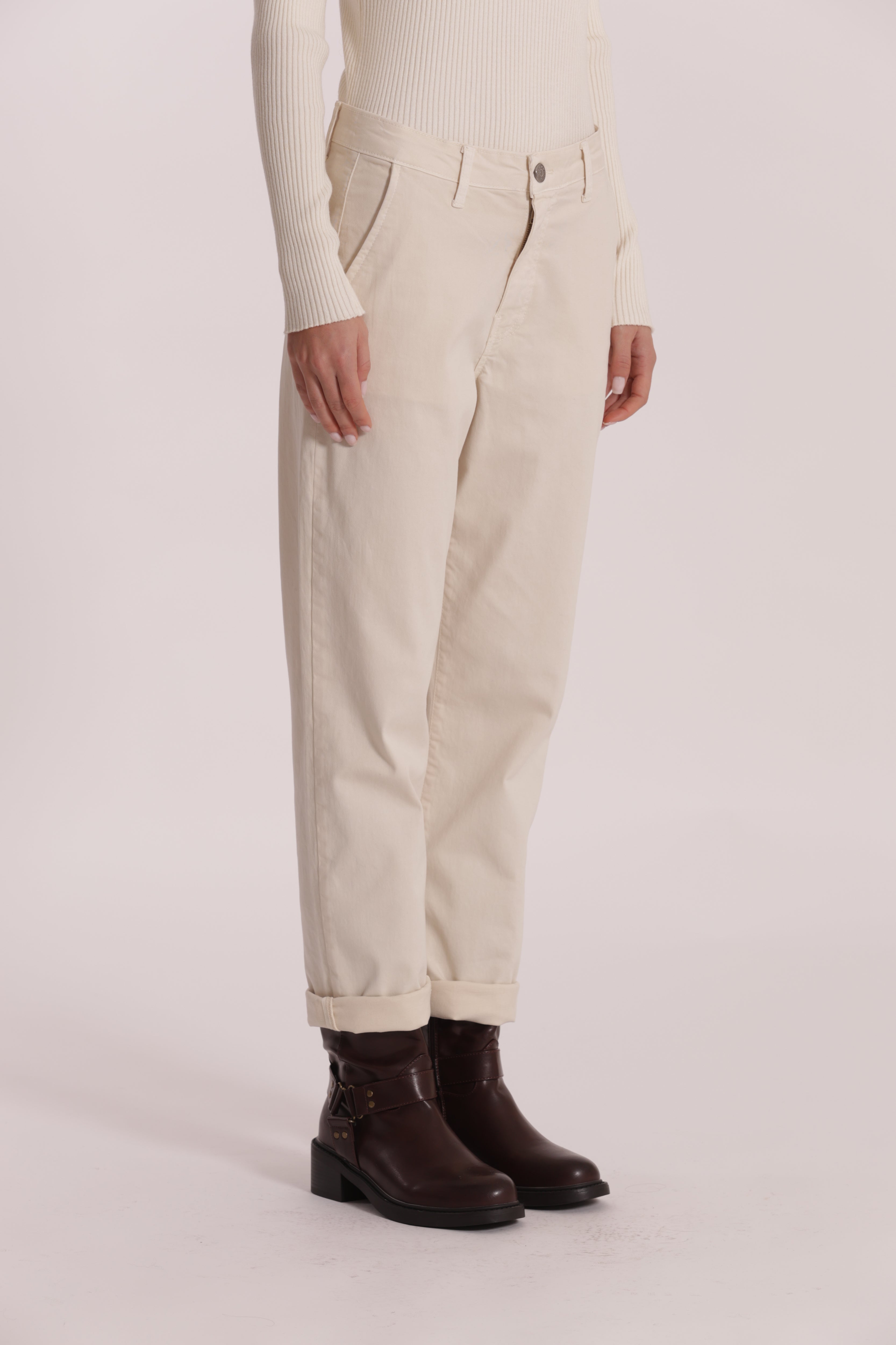 Mimi Mua Pantalone Chinos Gabardina Burro cotone