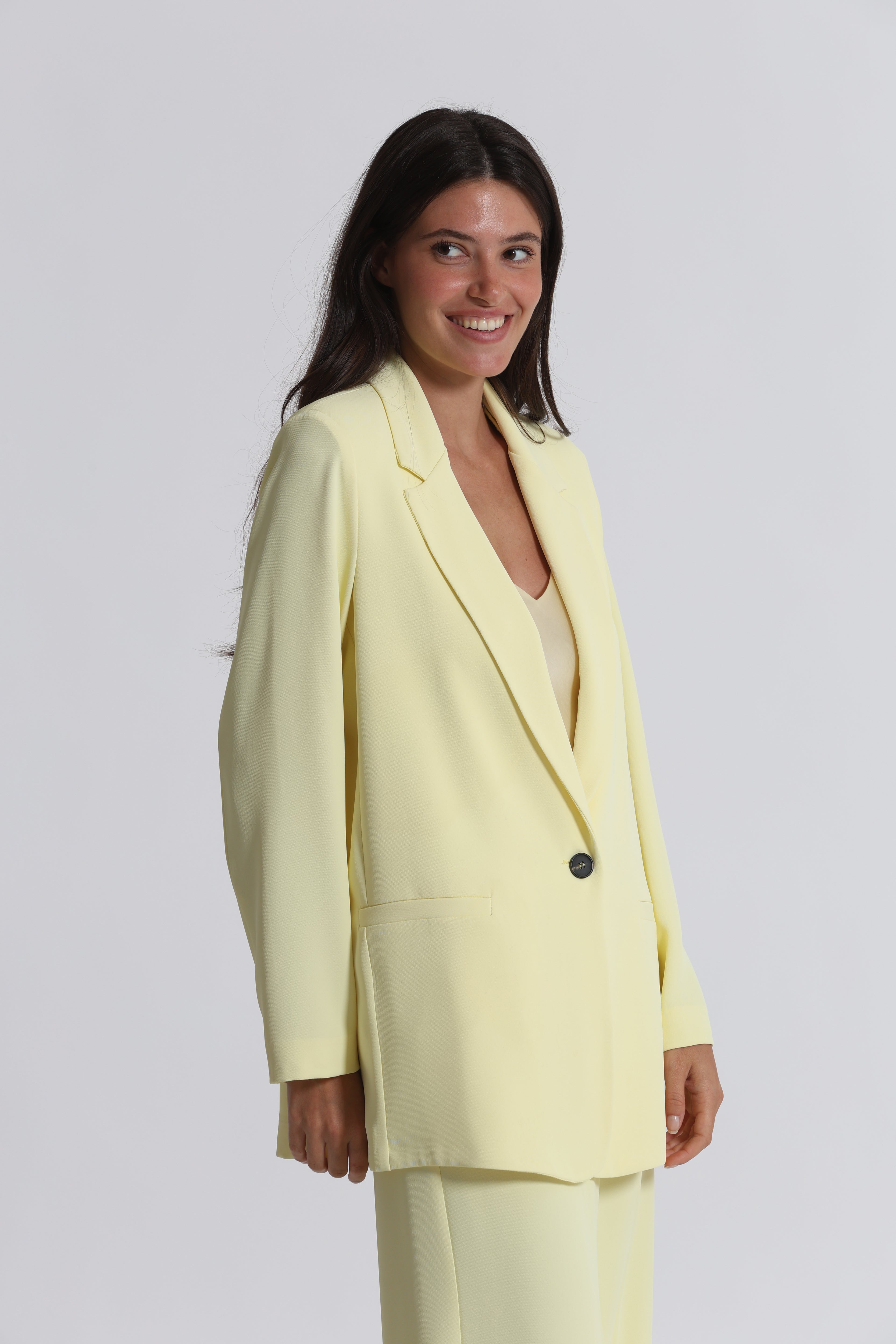 Mimi Mua Giacca Lunga giallo chiaro leggera