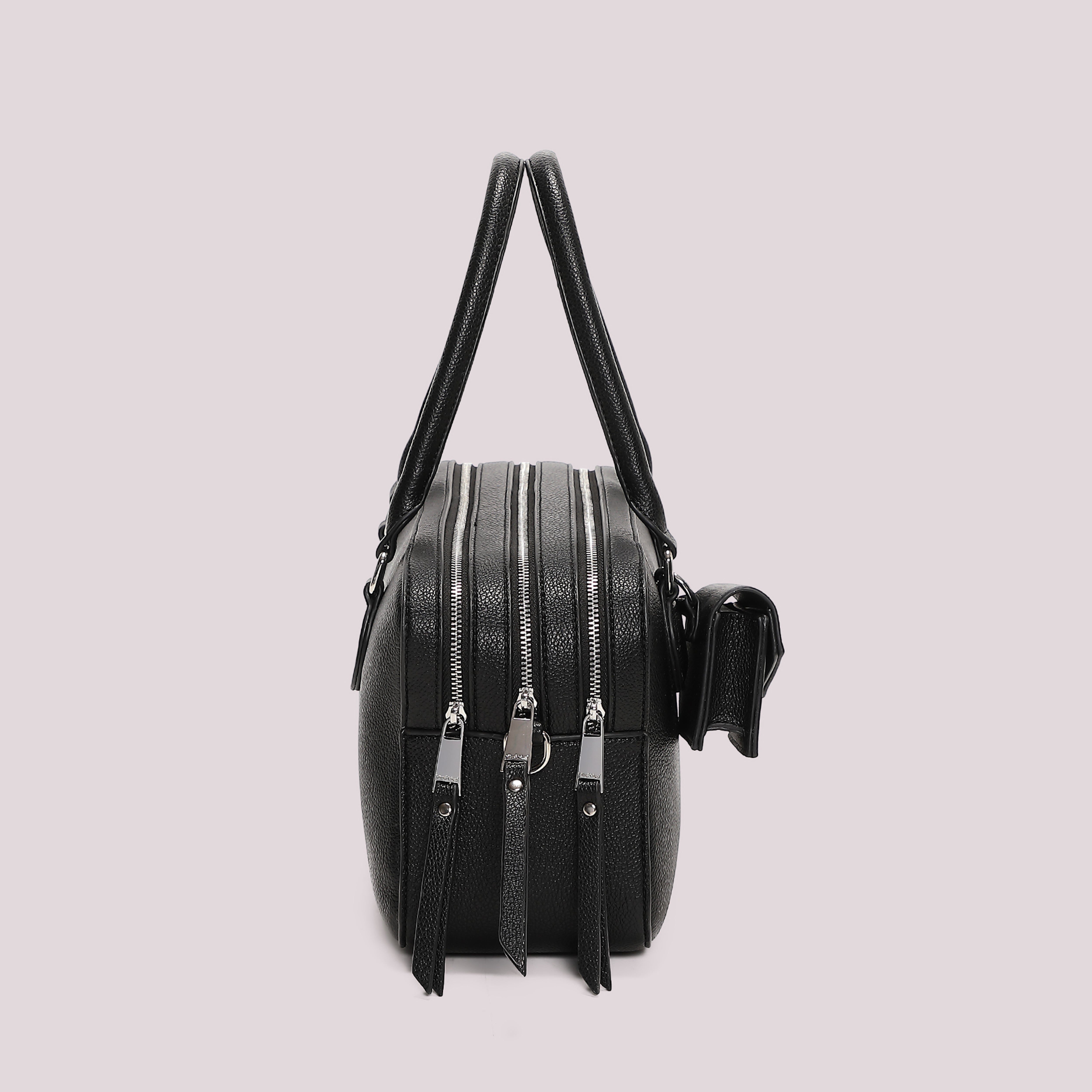 Mimi Mua 3 Zip borsa a spalla con borsina nero