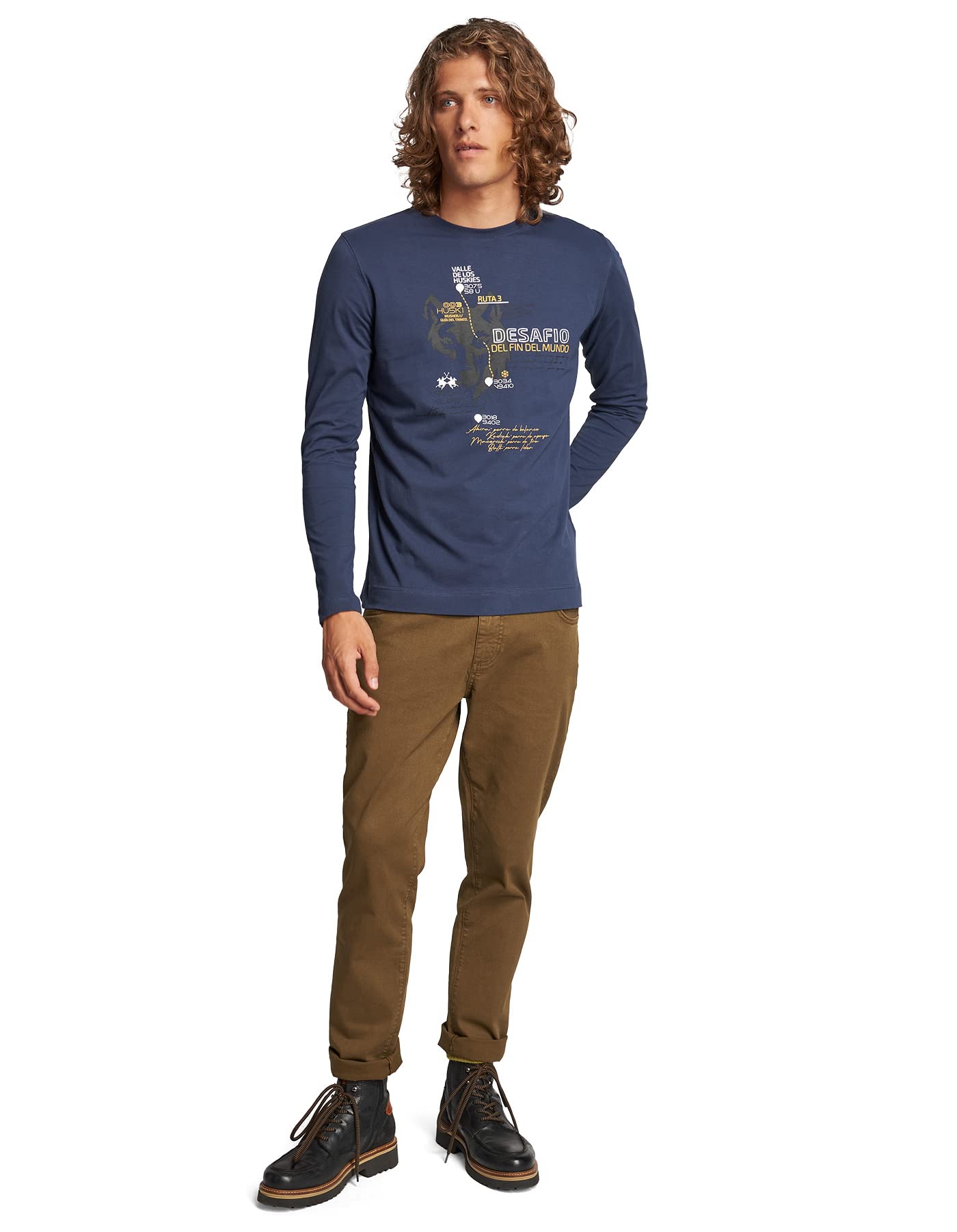 La Martina Serenico T-Shirt Uomo Cotone Stampa Logo