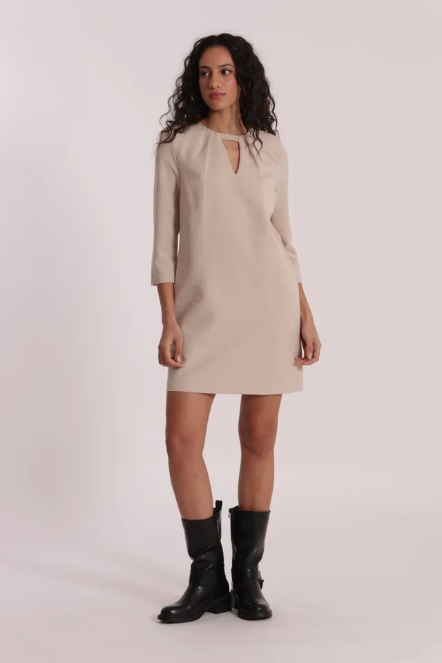 Mimi Mua Abito Corto Polyviscosa Piege Vestito Nero