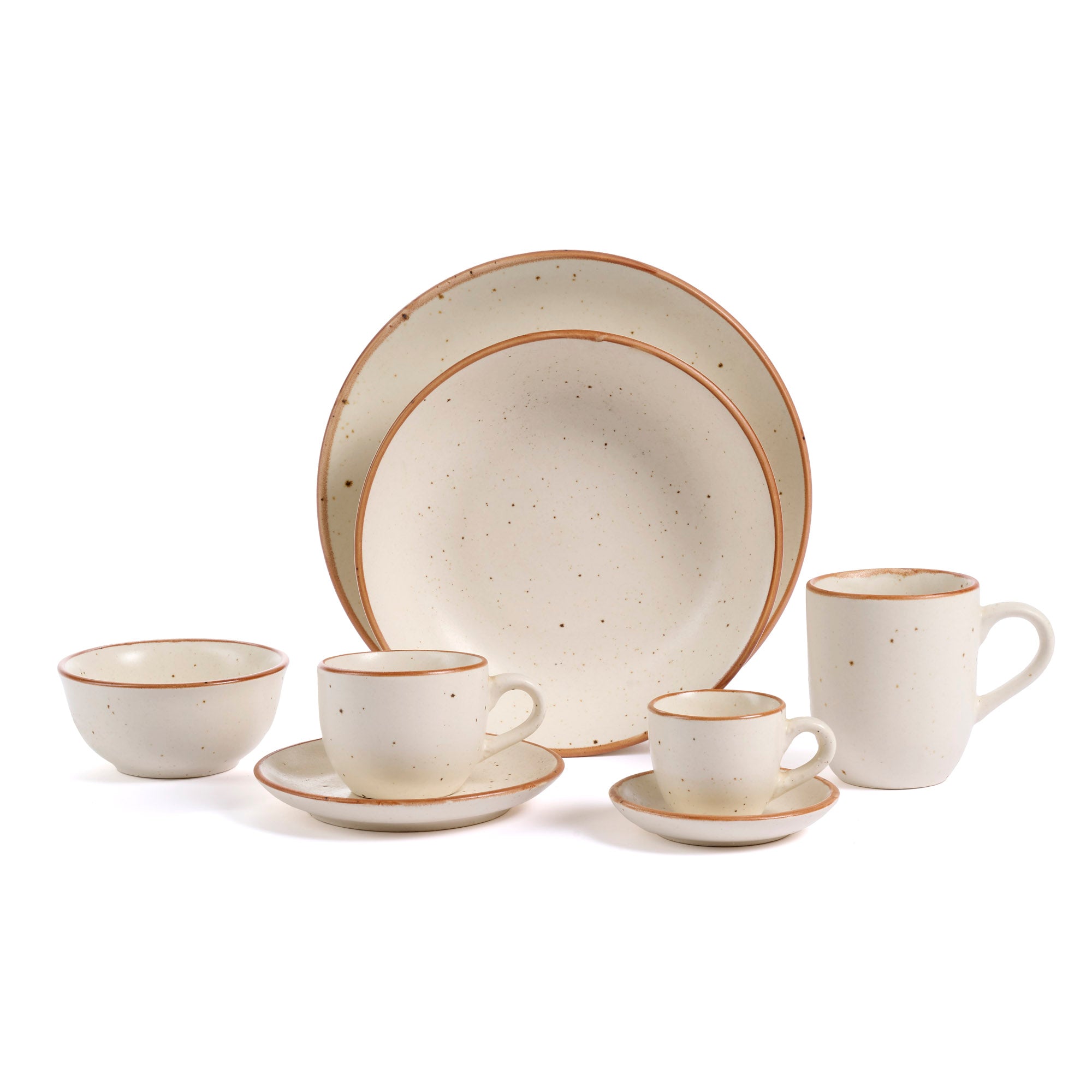On Earth Bisque tazza ceramica beige con piattino