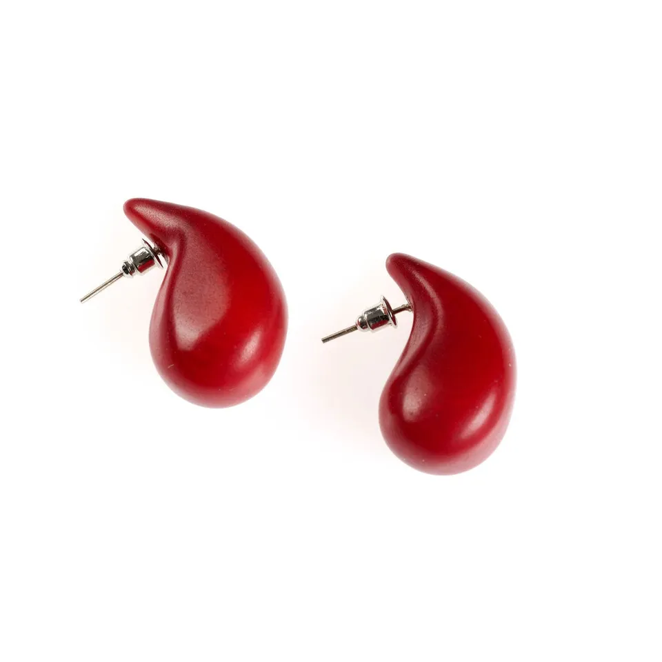 On Earth Cooperative Collection Nina orecchini tagua rossa h 3cm