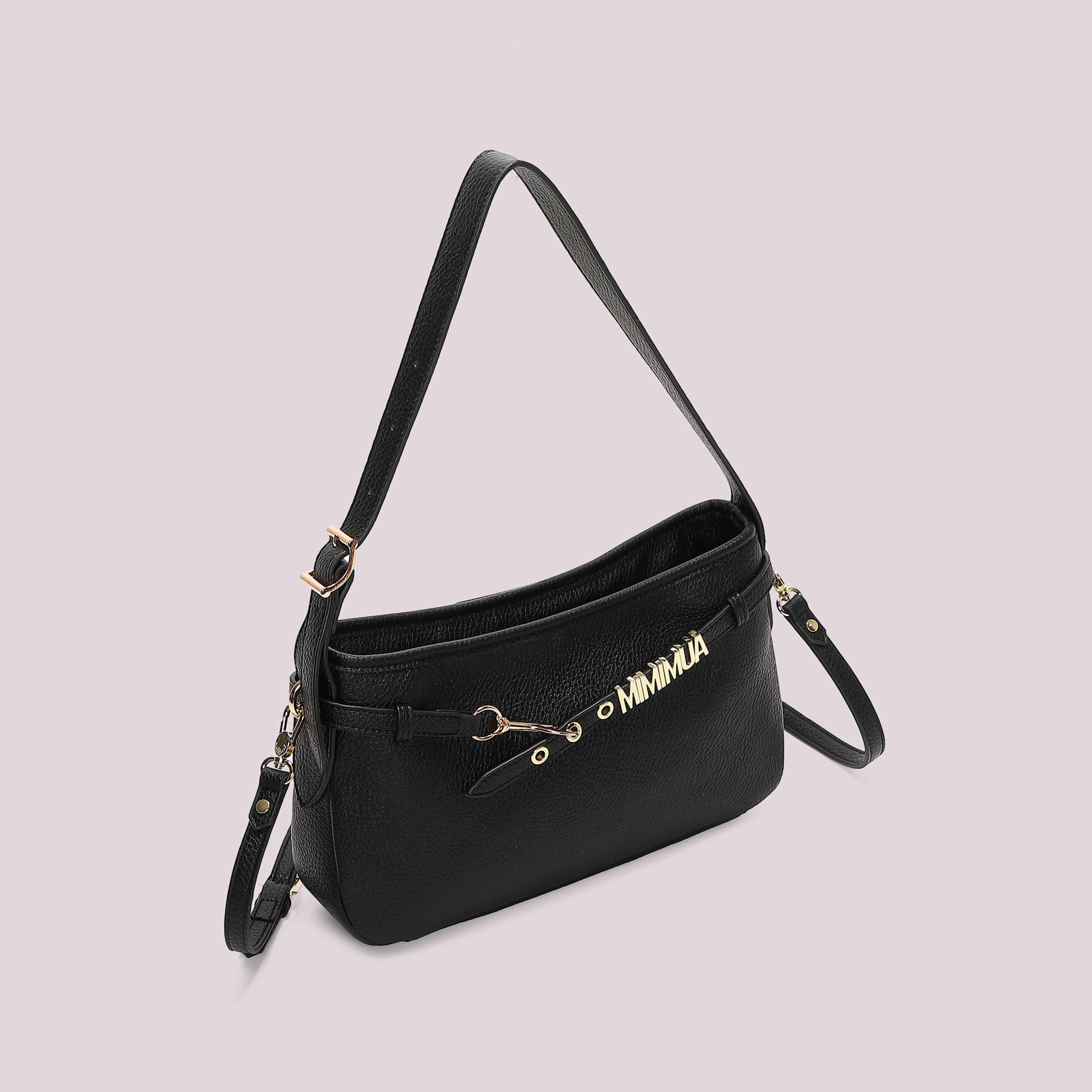 Mimi Mua Borsa Spalla Media Lettere Nero