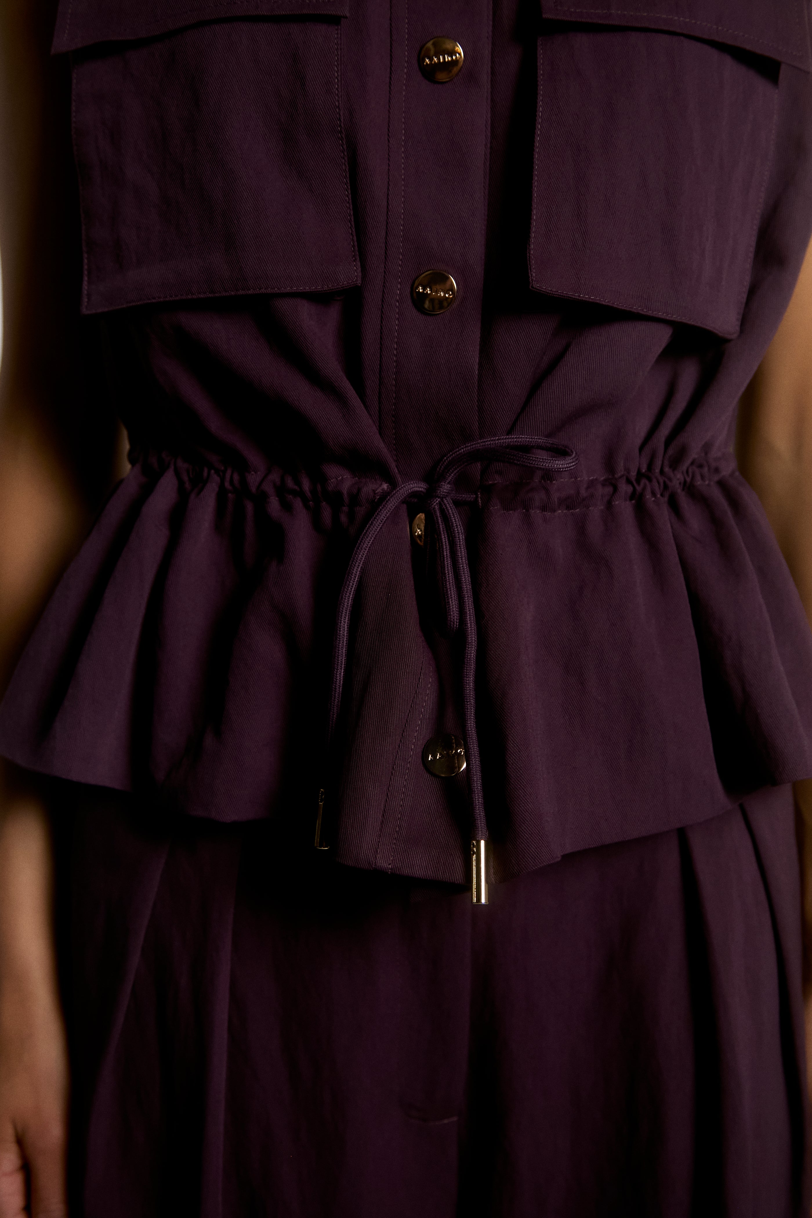 Aaiko Frederique pantaloni viola vita alta