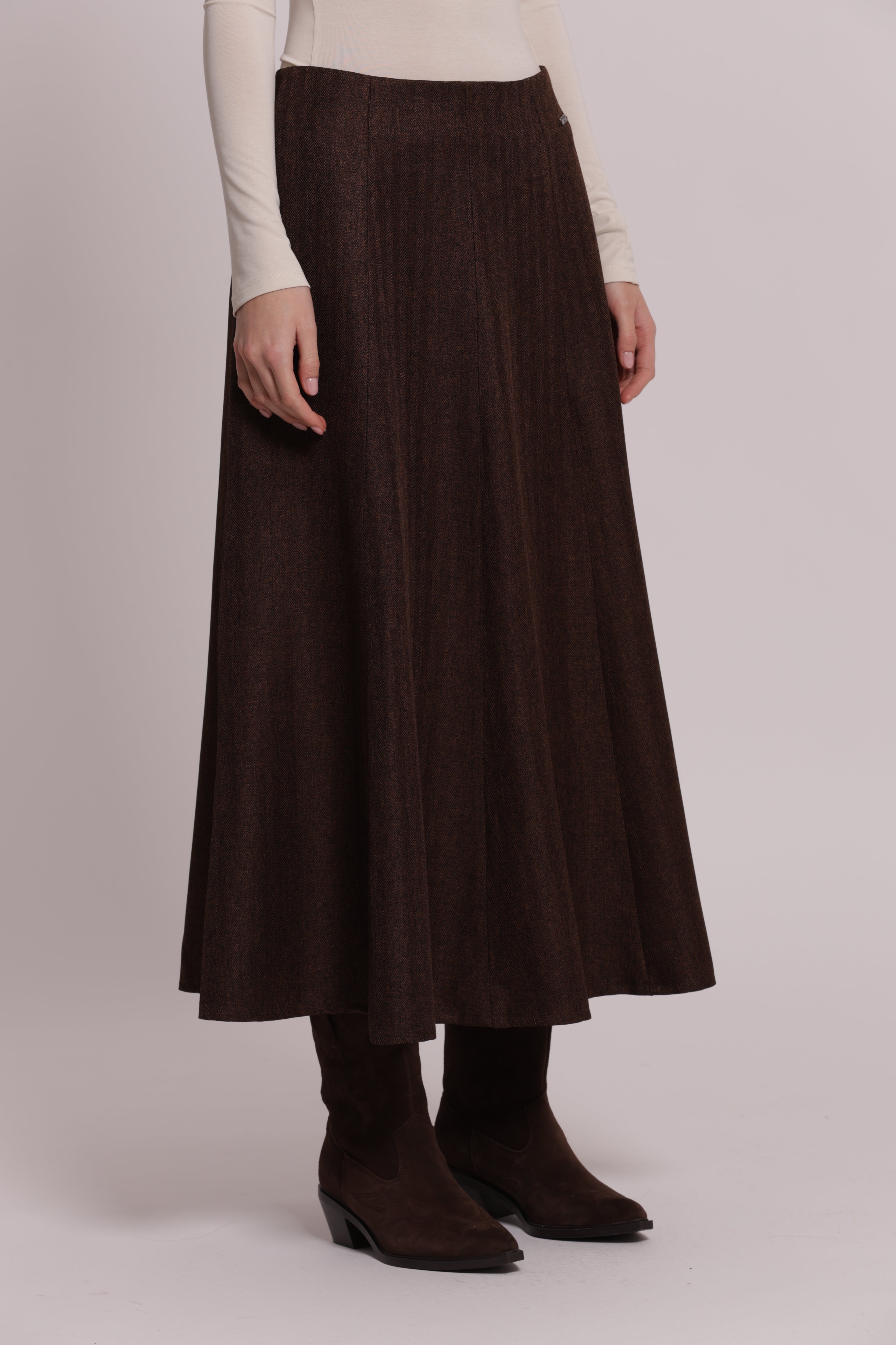 Mimi Mua Gonna Midi con Zip sul Retro Moro